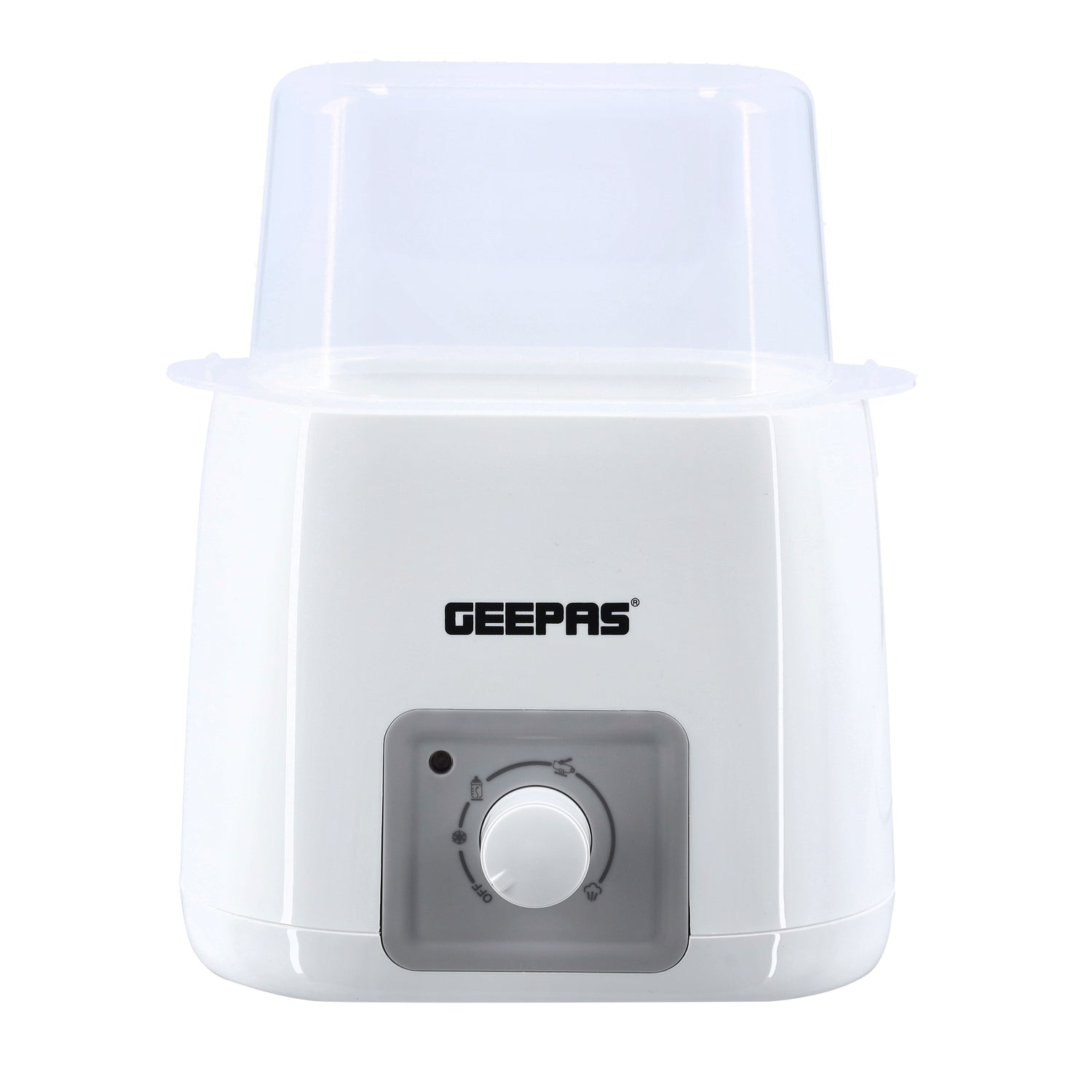 Geepas Baby Bottle Warmer 150W - 2Pcs Bottle Steam Sterilizer Capacity & Dryer with Knob in 15 Min, PP/BPA Free with Dry Protection, Drying time Control and only Drying Function | 2 Years Warranty