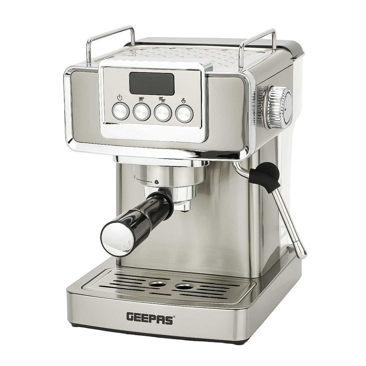 Geepas GCM41520 Espresso Coffee Machine | 20 Bar High-Pressure ULKA Pump, 1.8L Detachable Water Tank| Professional Frothing Function| Dual Cup Filter | 2 Years Warranty