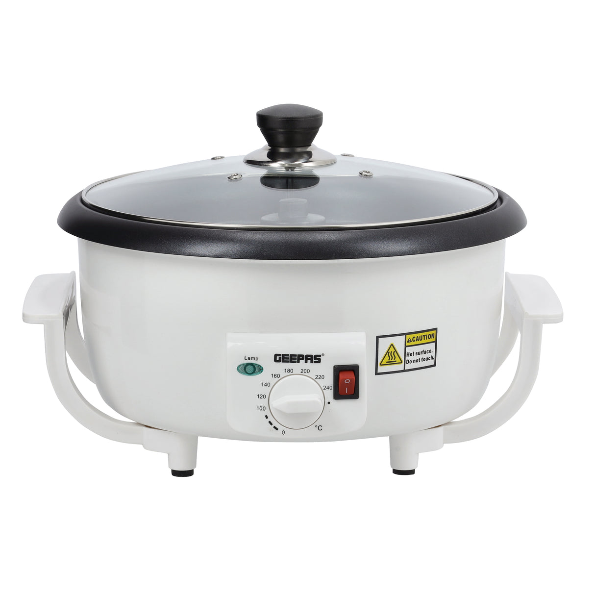 Geepas GCR63038 Coffee Roaster | 750g Large Capacity Coffee Bean Roaster with Thermostat Control|  800W Powerful Motor | Heat-Resistant Body & Durable Safe Design