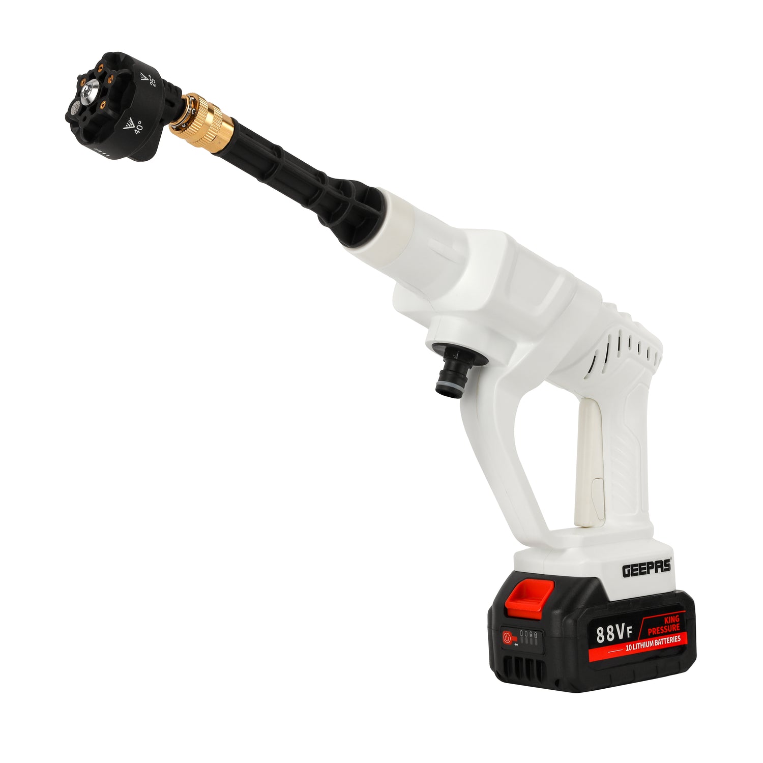 Geepas GCW19042 Rechargeable Portable Washer | 21V 2600mAh Battery, 7.5m High Pressure Hose | Pure Copper Motor, Multiple Spray Modes, Durable Design, 2 Years Warranty