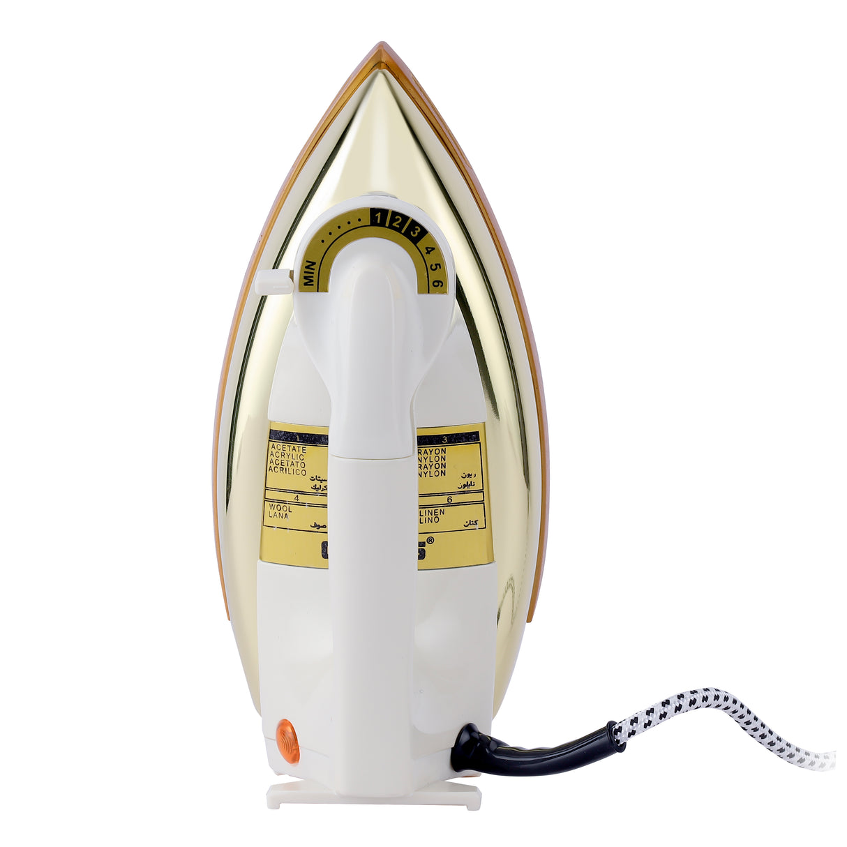 Geepas GDI2750 Automatic Heavy Weight Dry Iron | 1000W Power| Non-Stick Golden Teflon Soleplate| Adjustable Temperature Control | Overheat Protection|  7-Year Warranty