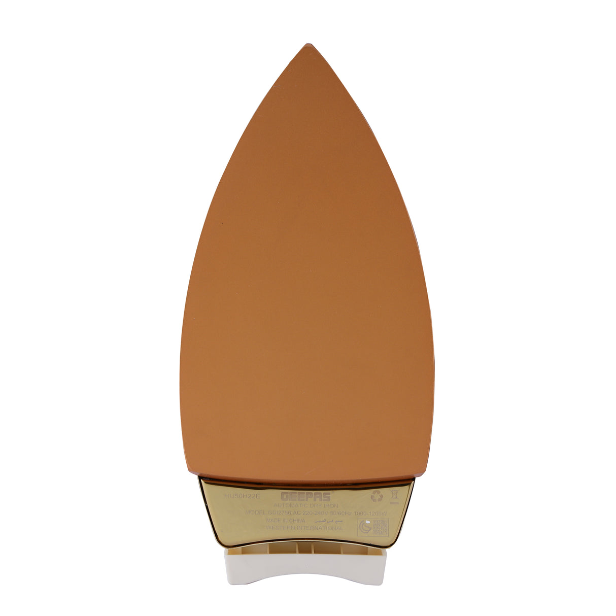 Geepas GDI2750 Automatic Heavy Weight Dry Iron | 1000W Power| Non-Stick Golden Teflon Soleplate| Adjustable Temperature Control | Overheat Protection|  7-Year Warranty