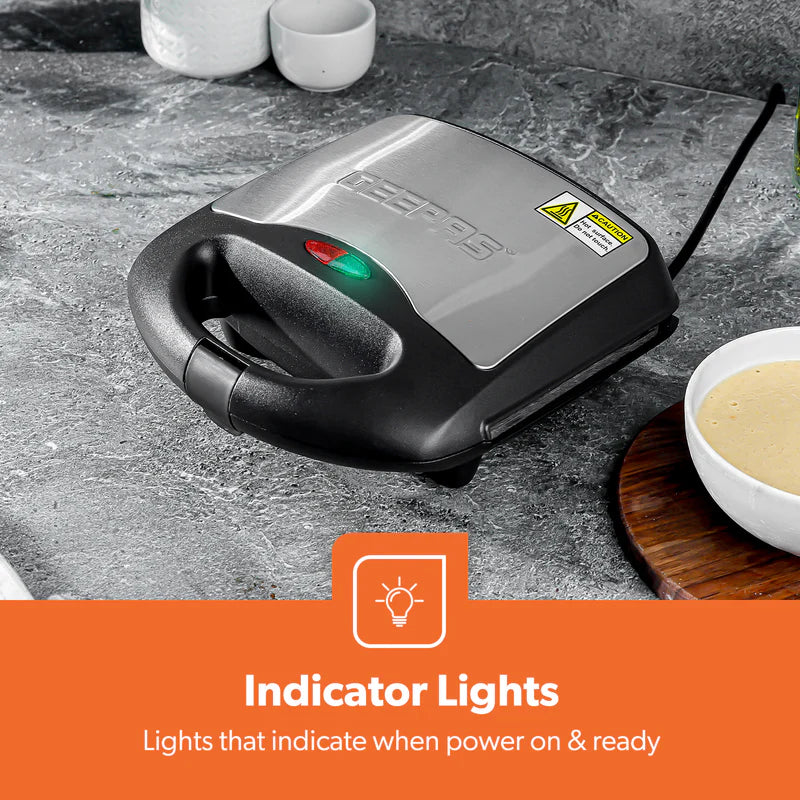 Geepas Donut Maker GDM36532 | 8 Pcs Capacity | 650–780W Power| Non-Stick Plates| Cool-Touch Housing | Compact Upright Storage| Skid-Resistant Feet | 2 Years Warranty