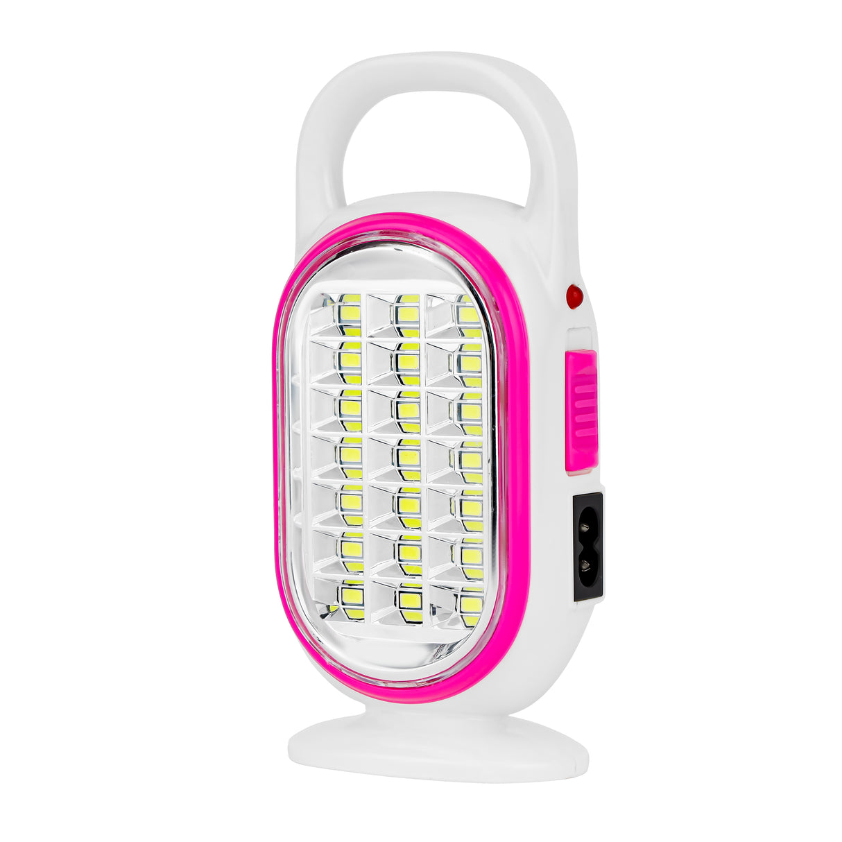 Geepas LED Emergency Lantern with Solar Panel- GE53033| Energy Efficient Design, 21 Pieces Hi-Power LEDs,5 Hours Working| Light-Weight| Pink and White, 2 Years Warranty