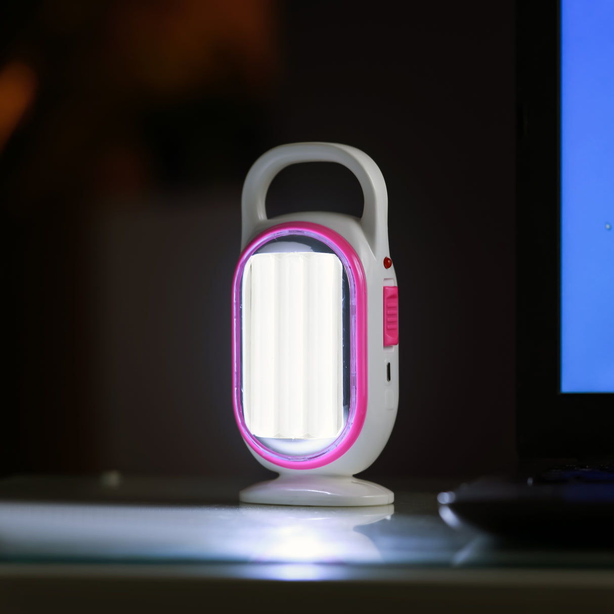 Geepas LED Emergency Lantern- GE53037| Energy Efficient Design, 27 Pieces Hi-Power LEDs, 5 Hours Working| Compact, Light-Weight Design| | Pink and White, 2 Years Warranty