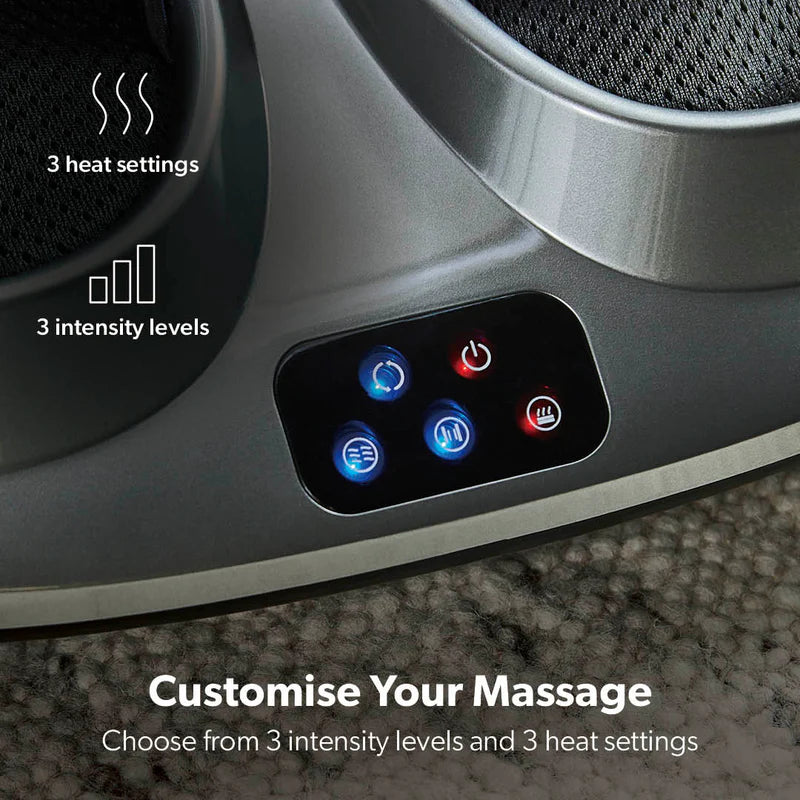 Geepas GM86098UK 4-in-1 Foot Massager | 3 Kneading Speeds | Air Compression & Heating Function| 3 Massage Modes| 15-Min Auto Timer for Foot Pain Relief| 2 Years Warranty
