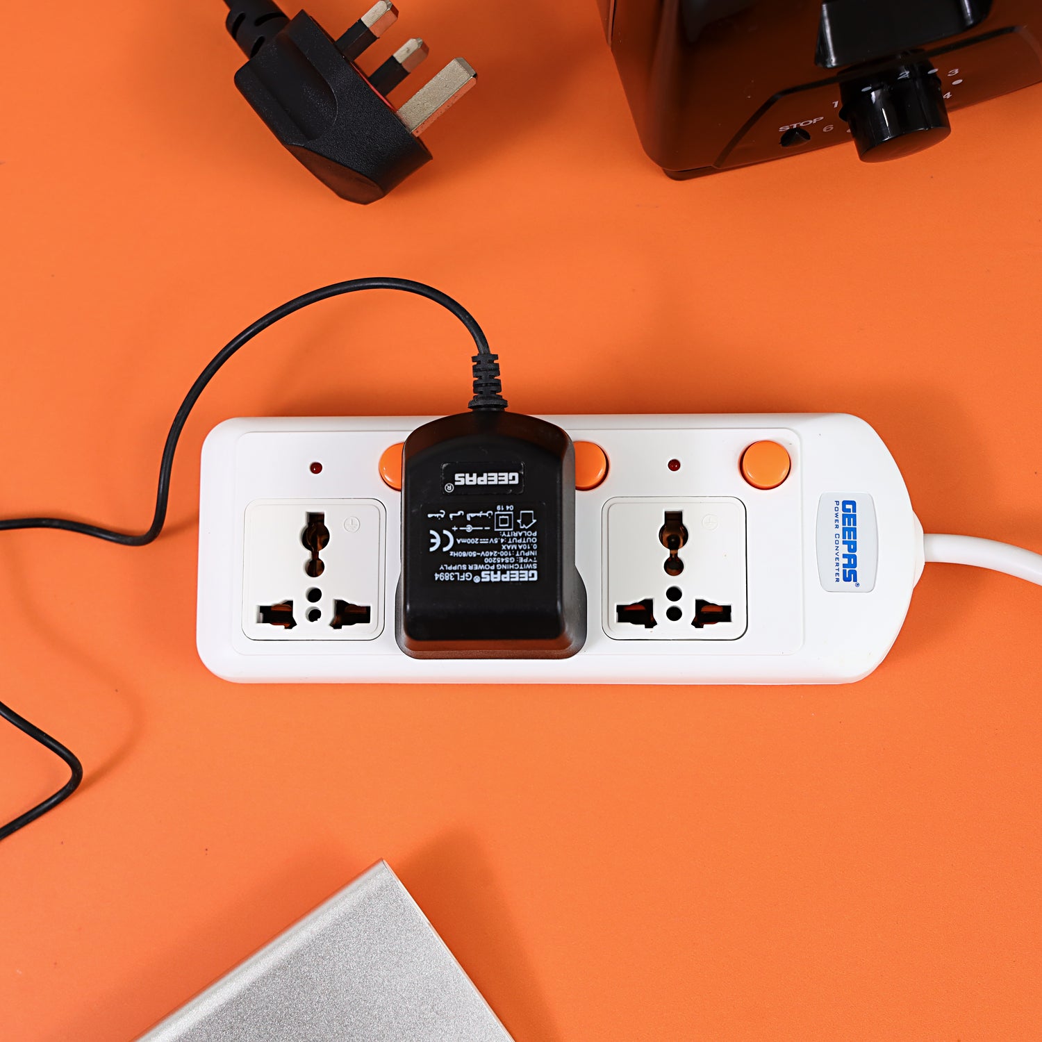 Geepas 3 Way Extension Board with VDE Plug | Individual On/Off Switches | Multi Plug Power Socket with Durable Cable | Safe, Reliable, and Convenient Power Solution