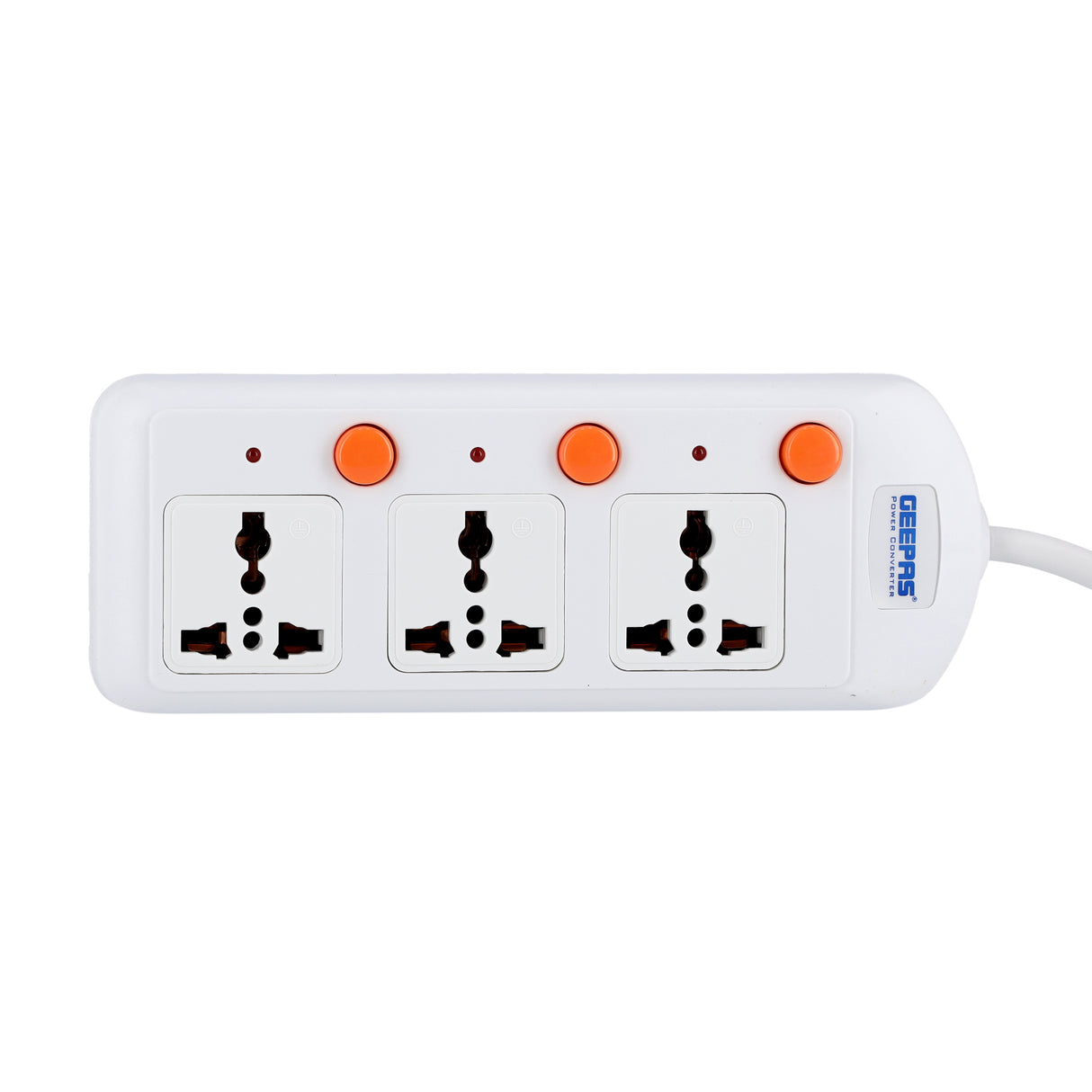 Geepas 3 Way Extension Board with VDE Plug | Individual On/Off Switches | Multi Plug Power Socket with Durable Cable | Safe, Reliable, and Convenient Power Solution