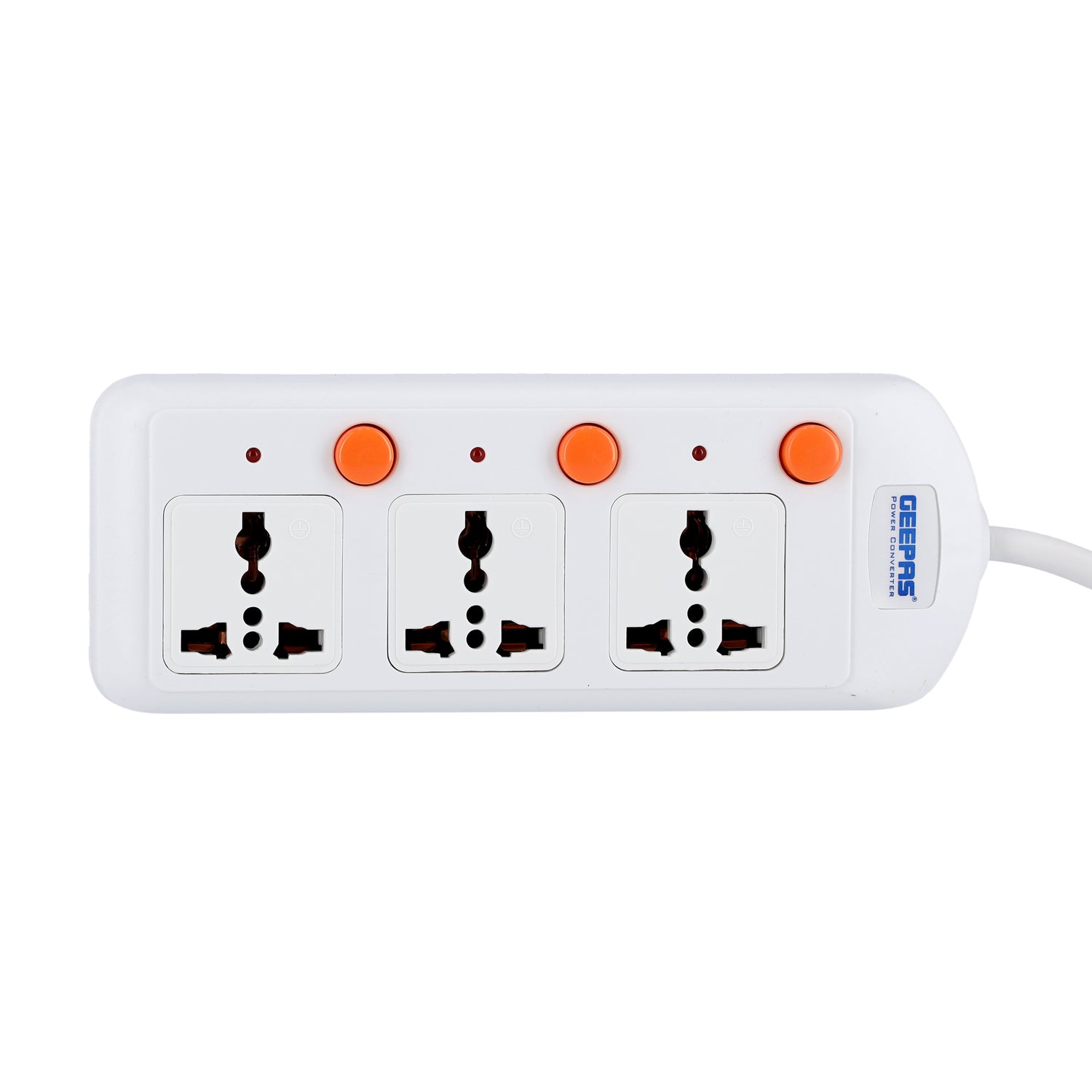 Geepas 3 Way Extension Board with VDE Plug | Individual On/Off Switches | Multi Plug Power Socket with Durable Cable | Safe, Reliable, and Convenient Power Solution