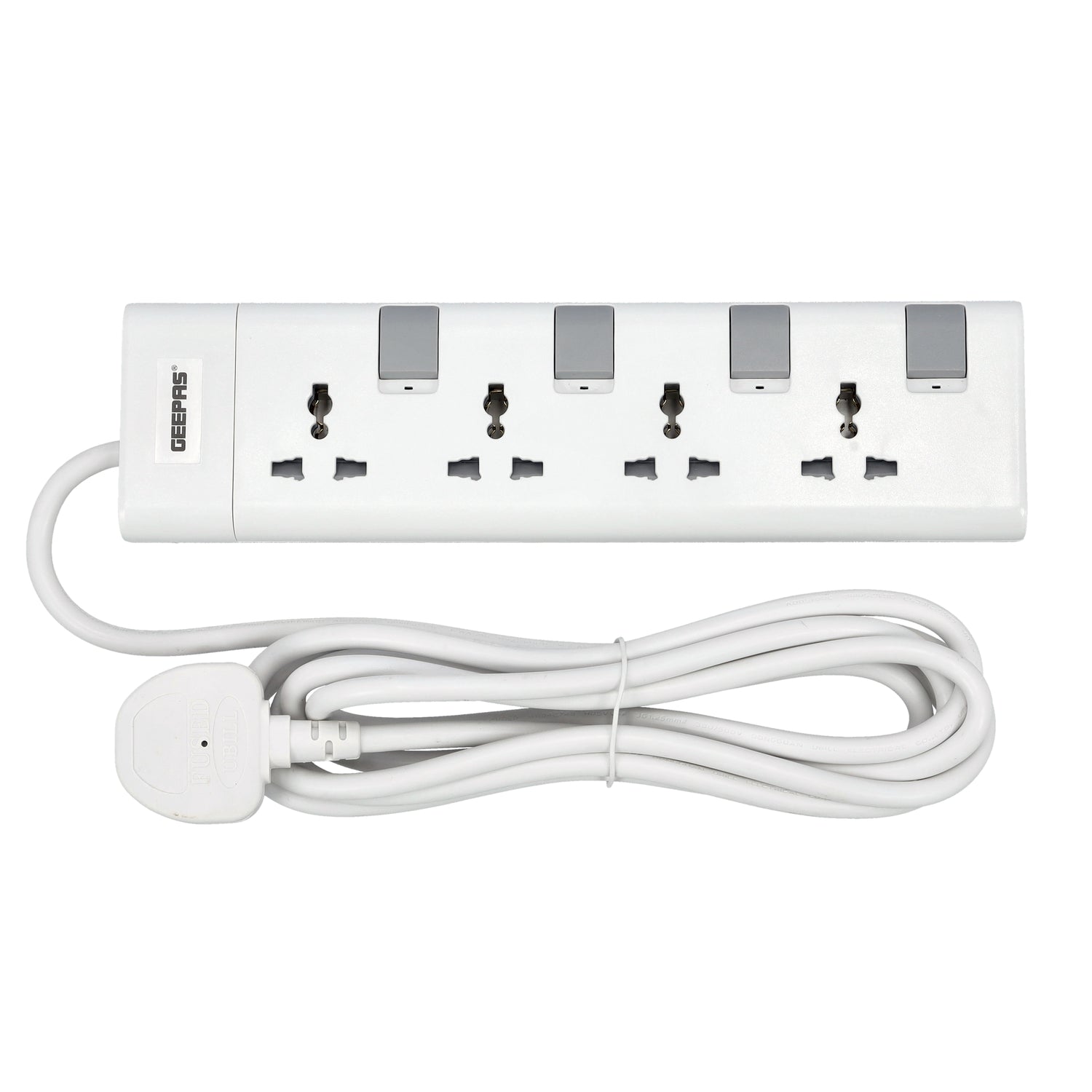 Geepas Extension Socket, 4 Ways | 3m Cord Length | GES4091 | Power Extension Socket | Multi Plug Power Cable | High Quality, Heavy Duty Power Switch