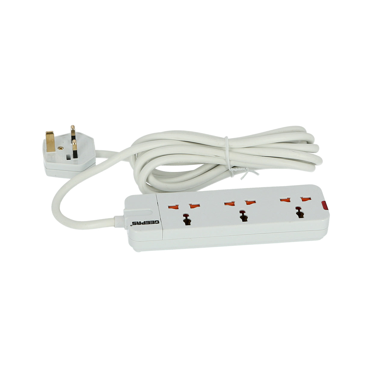 Geepas 3 Way Extension Socket 13A | Multiple Device Charging with Child Safety Covers, 3m Extra Long Cord, Over Current & Fire Protection | Ideal for Home & Office