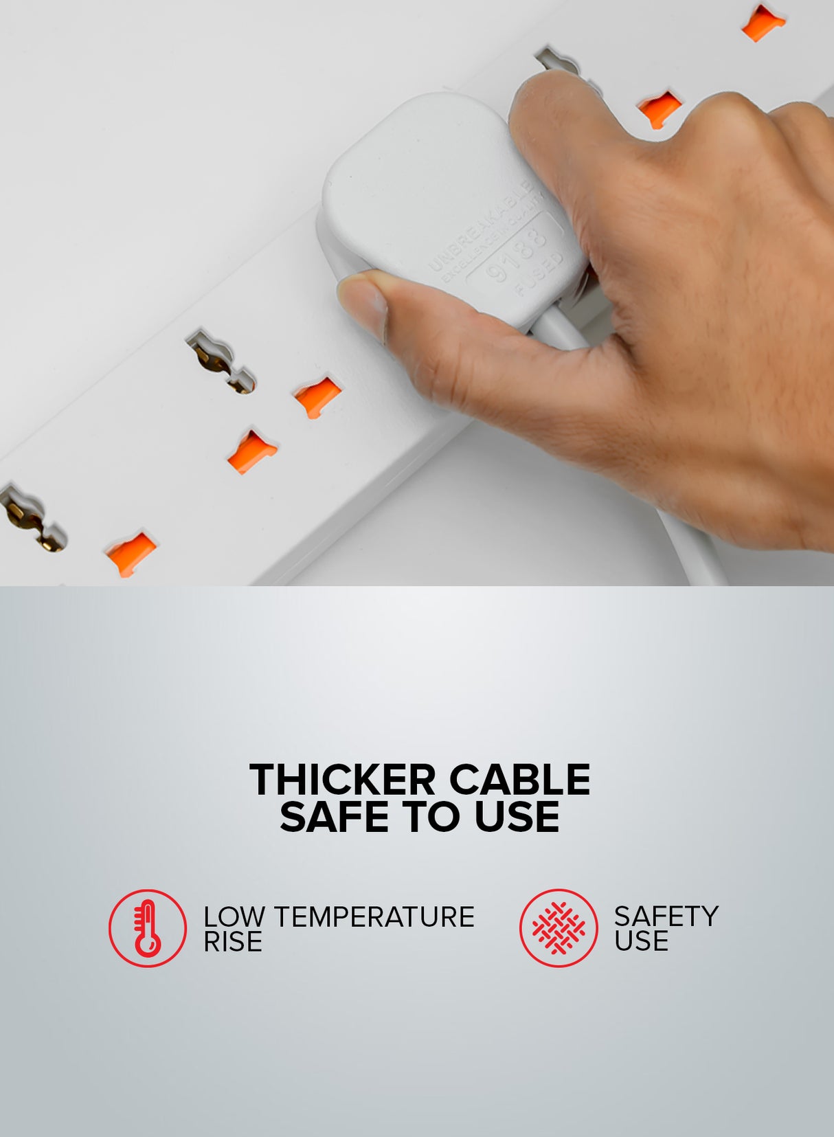 Geepas 5 Way Extension Socket 13A - Extension Lead Strip With Led Indicators | Extra Long Cord with Over Current Protected | Ideal For All Electronic Devices | 2 Years Warranty