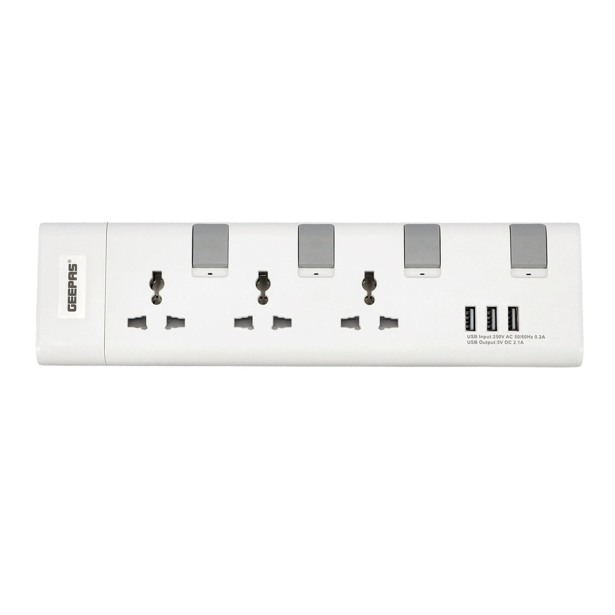Geepas Extension Socket, 3 Ways, 5m Cord Length | GES5803 | Power Extension Socket | Multi Plug Power Cable | High Quality, Heavy Duty Power Switch
