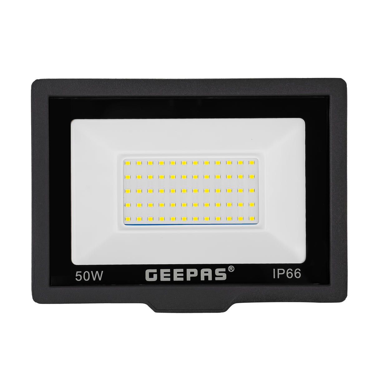 Geepas 50 W LED Flood Light- GESL55120| 4500 Lumens and 6500 K Color Temperature| 80% Energy Efficient LED Light, Perfect for Outdoor Spaces | 2 Year Warranty, Black
