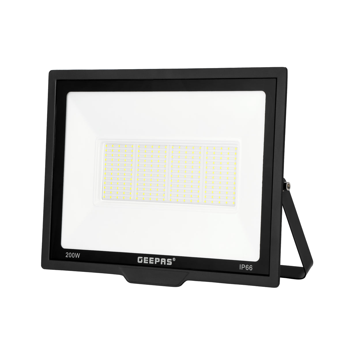 Geepas 200W LED Flood Light- GESL55121 | 1800 Lumens, 6500K | 80% Energy Efficient | Ideal for Outdoor Spaces, Sports Arenas & Parking Lots | 2 Years Warranty, Black