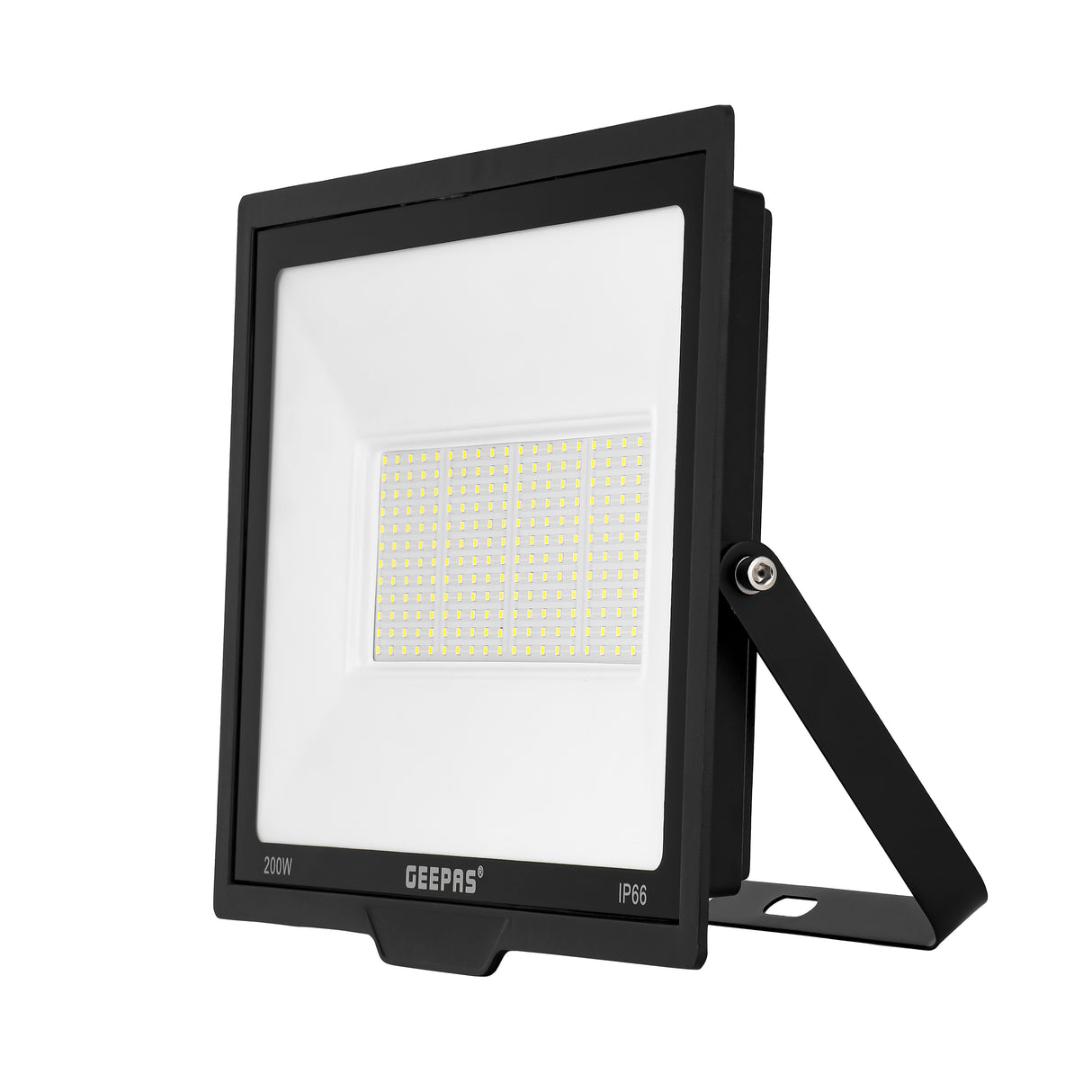 Geepas 200W LED Flood Light- GESL55121 | 1800 Lumens, 6500K | 80% Energy Efficient | Ideal for Outdoor Spaces, Sports Arenas & Parking Lots | 2 Years Warranty, Black