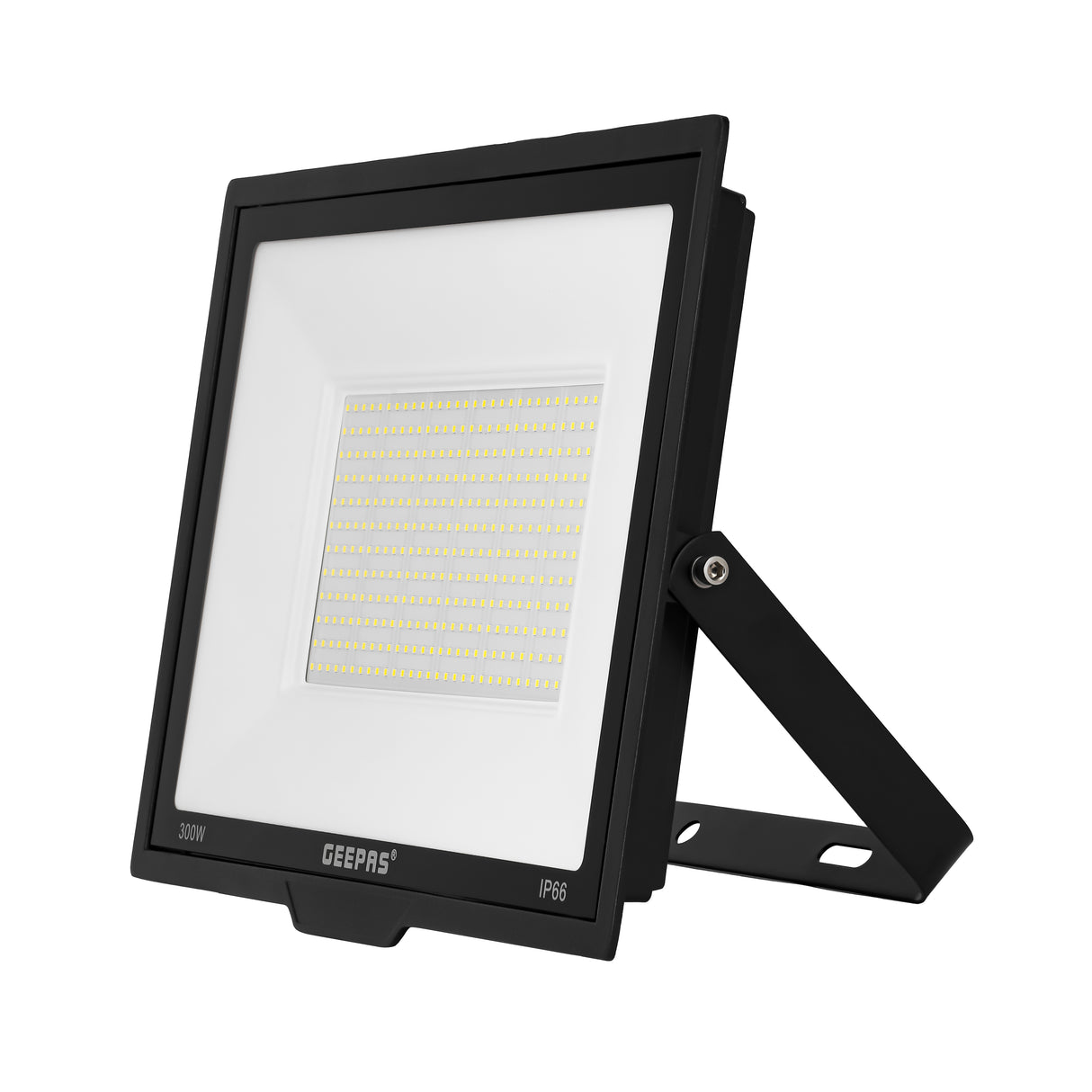 Geepas 300 W LED Flood Light- GESL55122| 27000 Lumens and 6500 K Color Temperature| 80% Energy Efficient LED Light, Perfect for Outdoor Spaces,2 Year Warranty, Black
