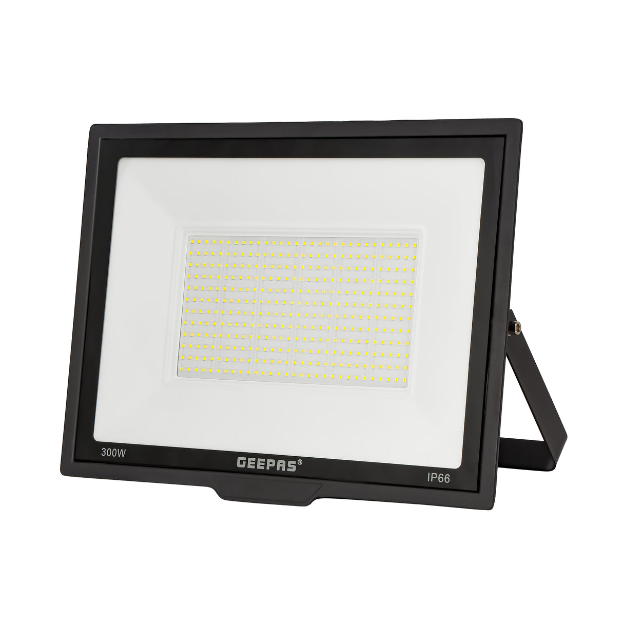 Geepas 300 W LED Flood Light- GESL55122| 27000 Lumens and 6500 K Color Temperature| 80% Energy Efficient LED Light, Perfect for Outdoor Spaces,2 Year Warranty, Black