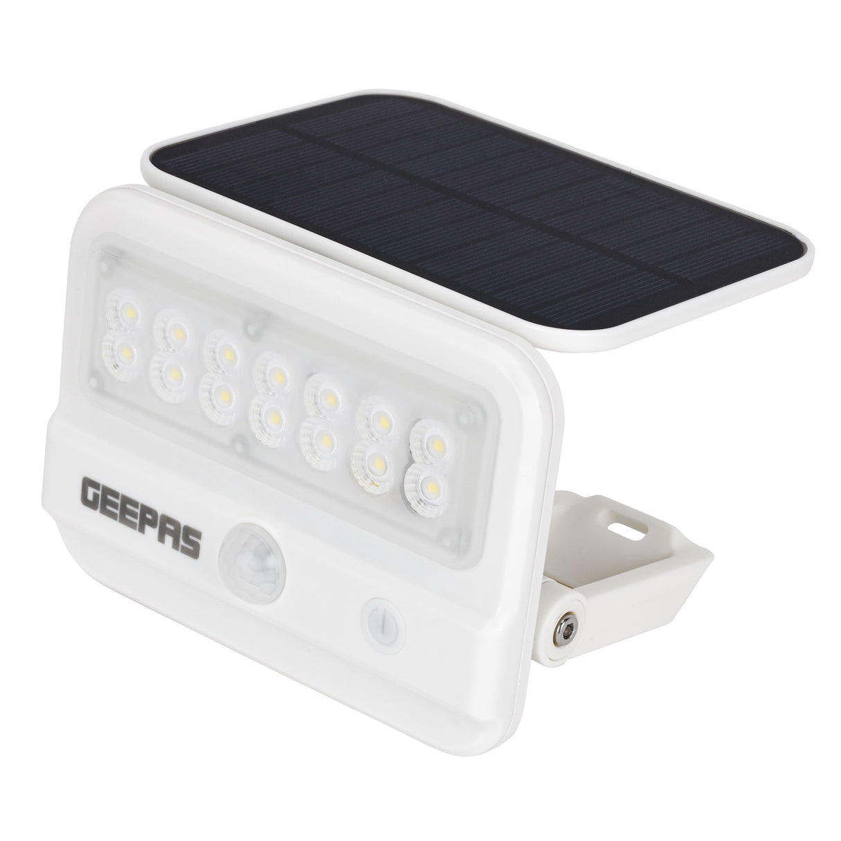 Geepas Solar LED Wall Light, GESL55144, Energy-efficient, motion sensor, and dual modes, IP54 waterproof, ideal for patios, 10-12 hour working, 2-years warranty