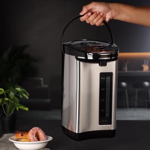 Geepas 5L Electric Thermo Pot GEV5132 | 6-Stage Adjustable Temperature Control | Keep Warm Function | Purified Water Mode | Stainless Steel Body | 2 Years Warranty