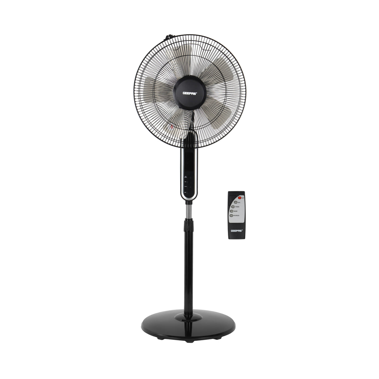 Geepas GF21112 16 Inch Stand Fan with Remote Control | 60W Power| 3 Speed Settings| 5 Durable AS Blades| 7.5 Hour Timer| Wide Oscillation Function| 2 Years Warranty