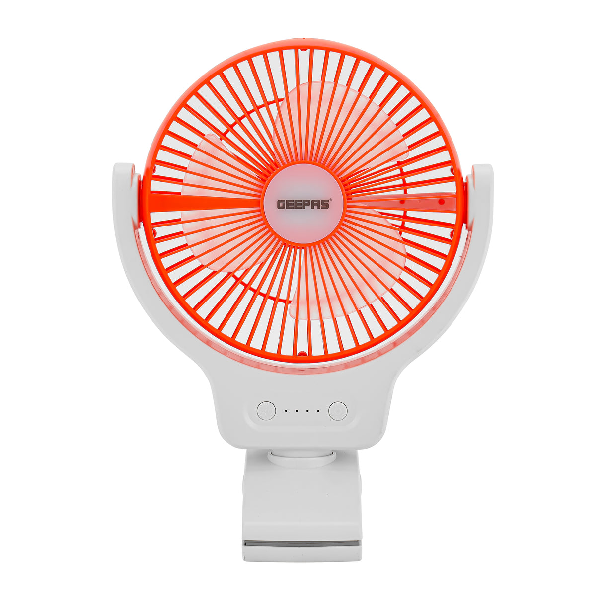 Geepas 8" Multi Angle LED Clip Fan GF21121 | 2-in-1 Fan & Light | Fan 9H, Light 12H | Indicators for Charging & Safety | Ideal for Home, Office, Travel | 2Year Warranty