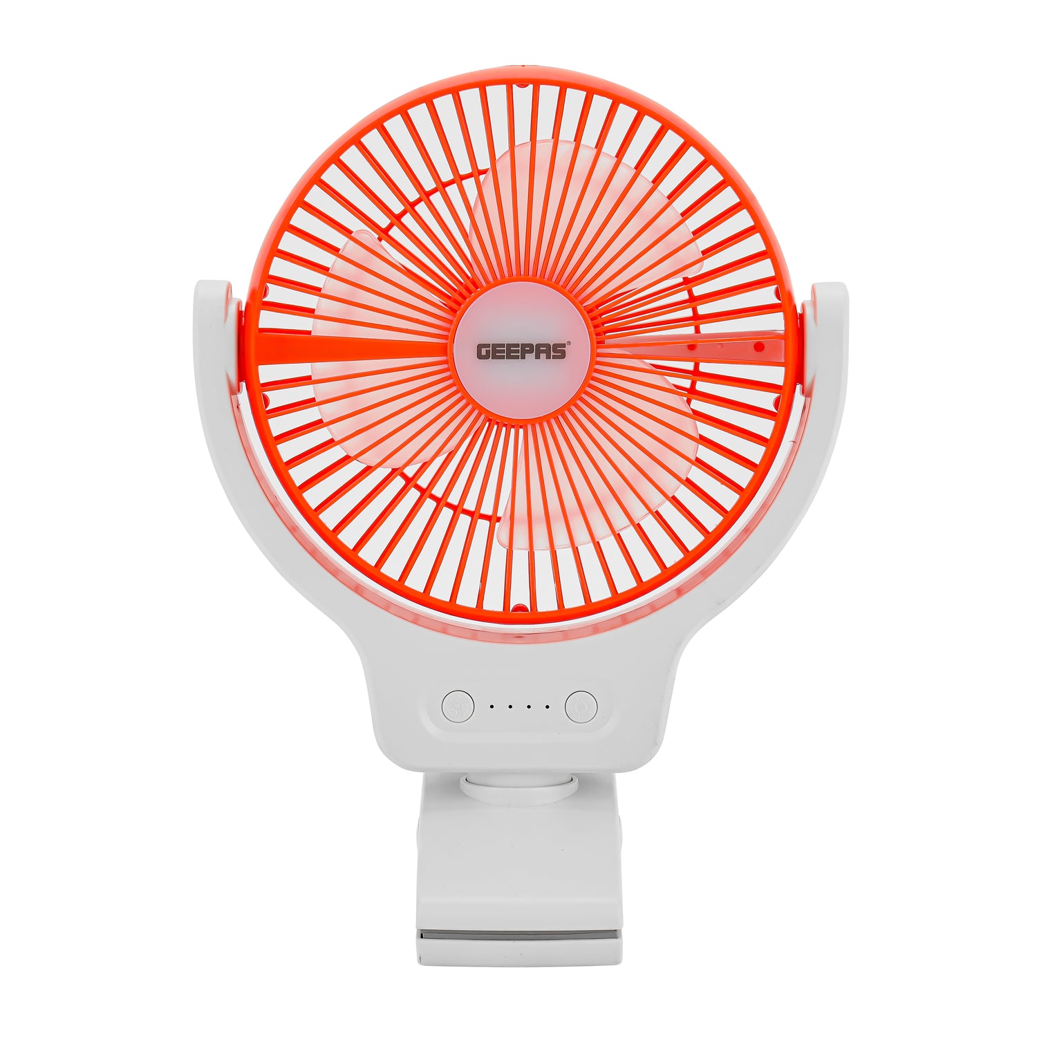 Geepas 8" Multi Angle LED Clip Fan GF21121 | 2-in-1 Fan & Light | Fan 9H, Light 12H | Indicators for Charging & Safety | Ideal for Home, Office, Travel | 2Year Warranty