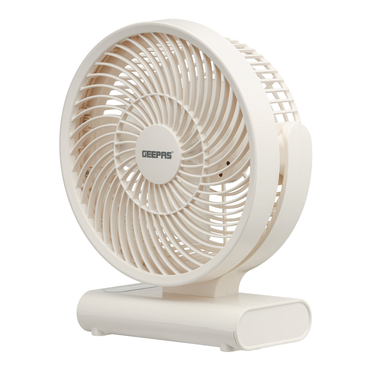 Geepas 8" Rechargeable Fan GF21123 | Up to 10H Working Time, LED Light, AC/DC Function, Smart Indicators & Overcharge Protection | Ideal for Home & Office, 2Year Warranty