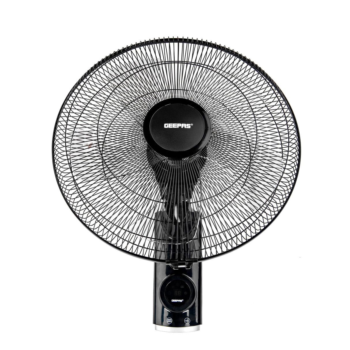 Geepas 18 Inch Wall Fan with Remote Control GF21125 | Powerful Copper Motor| 3 Speed Settings| 5 AS Blades| Oscillation| 7.5h Timer| Self-Protection| 2 Years Warranty