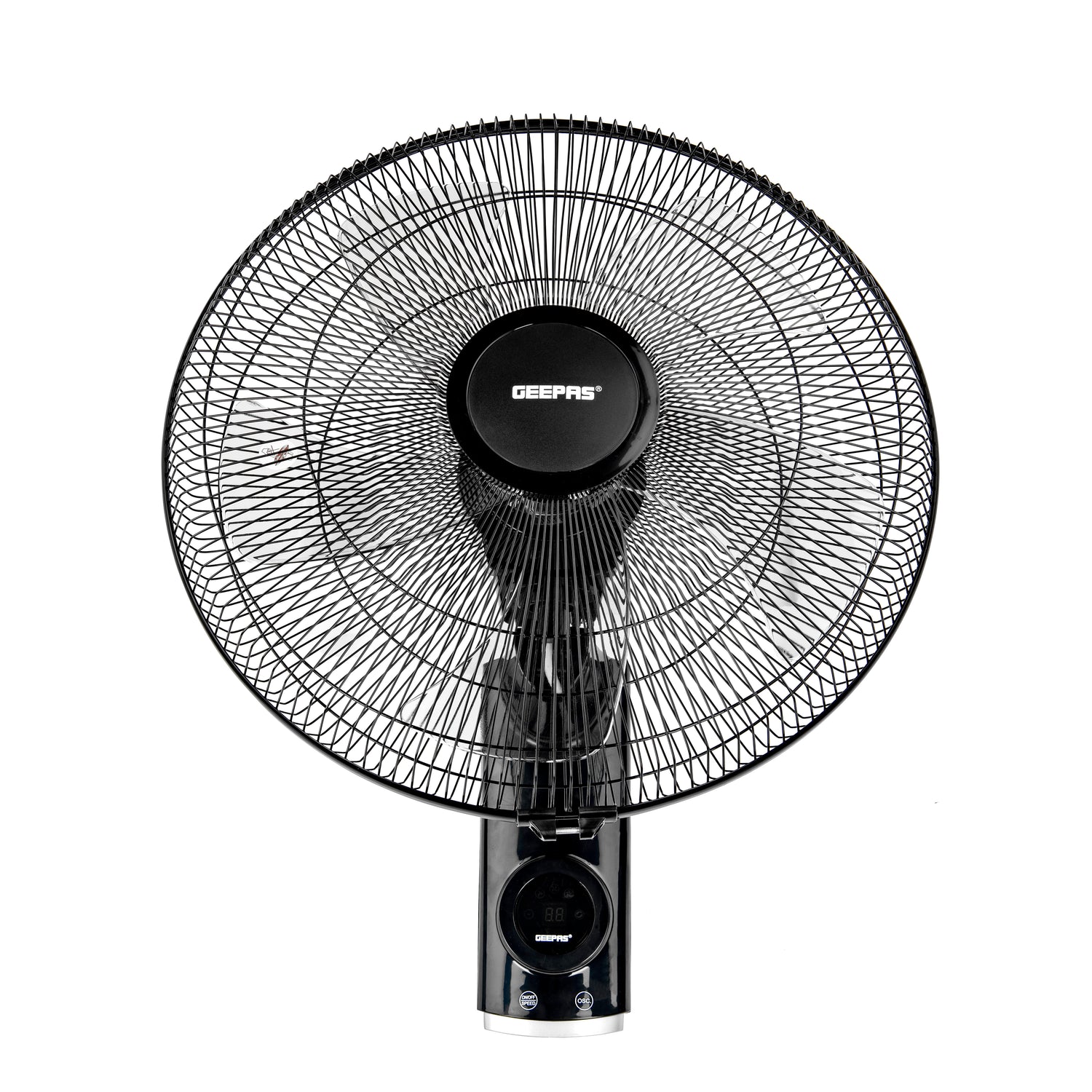 Geepas 18 Inch Wall Fan with Remote Control GF21125 | Powerful Copper Motor| 3 Speed Settings| 5 AS Blades| Oscillation| 7.5h Timer| Self-Protection| 2 Years Warranty