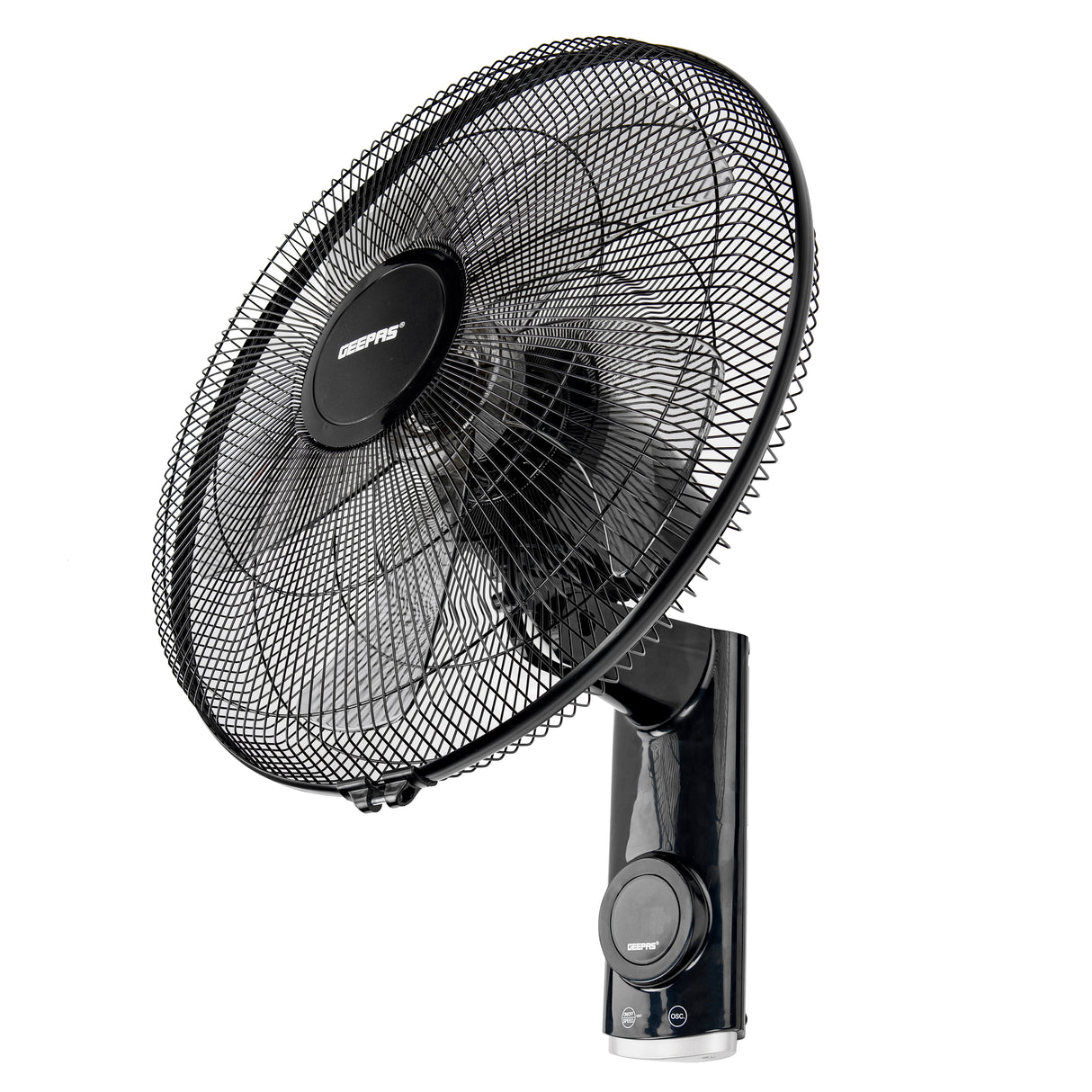 Geepas 18 Inch Wall Fan with Remote Control GF21125 | Powerful Copper Motor| 3 Speed Settings| 5 AS Blades| Oscillation| 7.5h Timer| Self-Protection| 2 Years Warranty