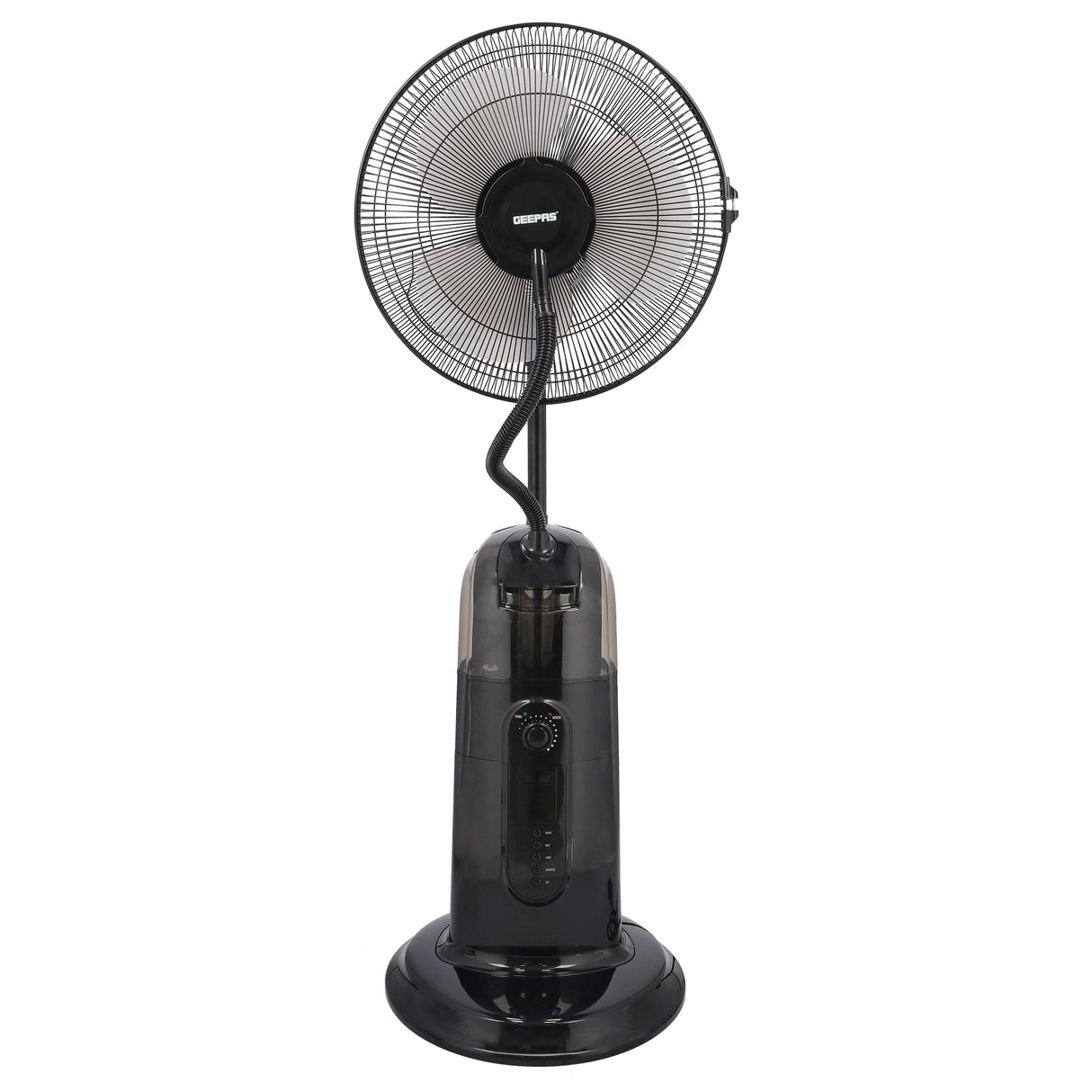 Geepas GF21161 16-Inch Mist Fan with LCD Display | 3 Wind Speeds| 3 Cooling Modes| 7.5-Hour Timer| 2L Water Tank| Remote Control| 100% Copper Motor| 2 Years Warranty