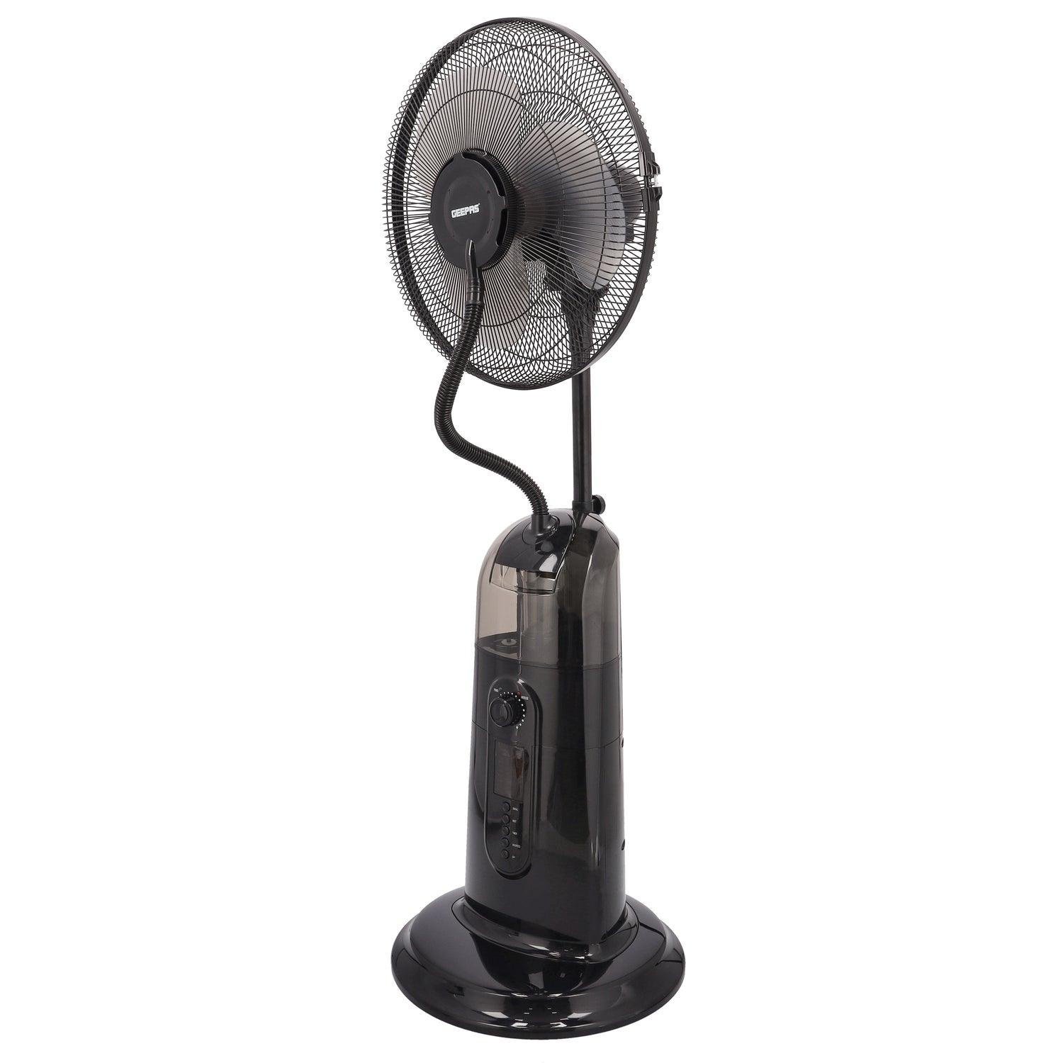 Geepas GF21161 16-Inch Mist Fan with LCD Display | 3 Wind Speeds| 3 Cooling Modes| 7.5-Hour Timer| 2L Water Tank| Remote Control| 100% Copper Motor| 2 Years Warranty