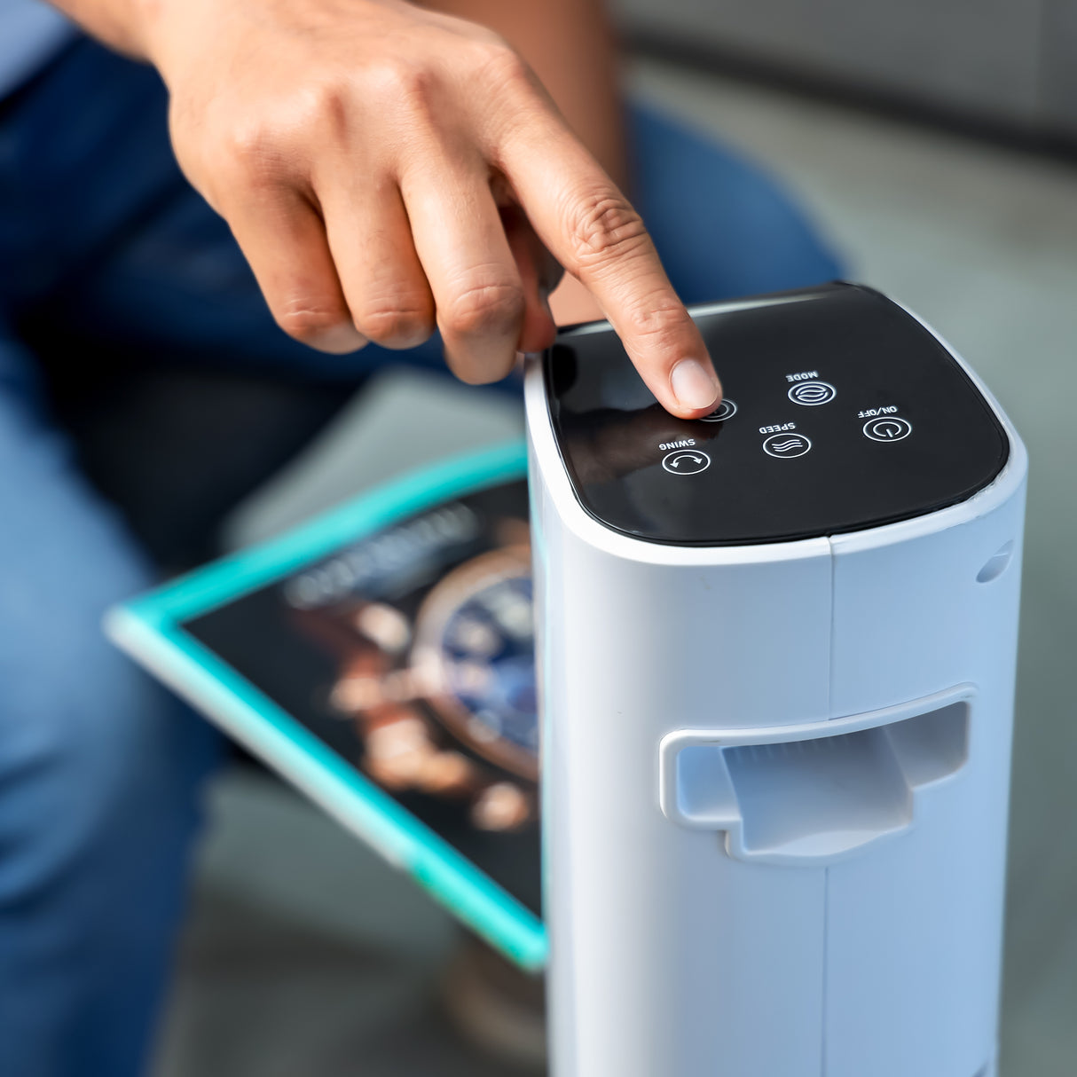 Geepas GF21167 Digital Tower Fan | 3 Wind Modes & 3 Speed Settings | Remote Control | 10-Hour Timer | LED Display | Powerful Airflow | Safe Operation| 2 Years Warranty