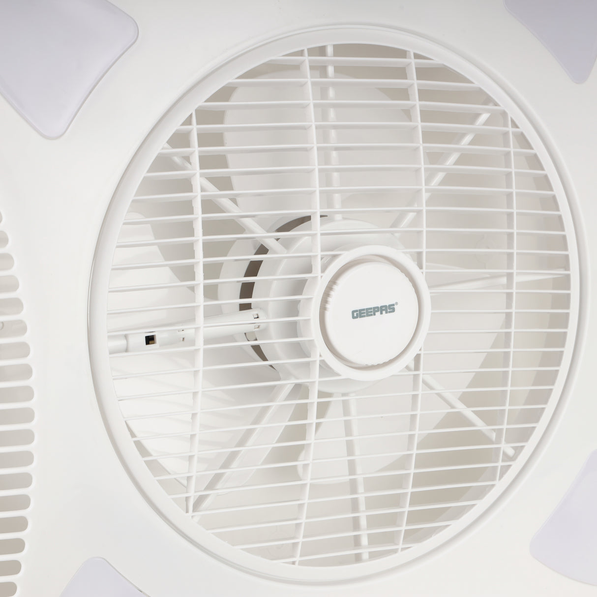 Geepas Grid Fan-GF21200/Comes with Inbuilt LED, 14-inch Size, LED Inbuilt, 3-Speed Control, 1230 RPM, Remote Control/ ABS Durable Material,  White Color, 2 Years Warranty