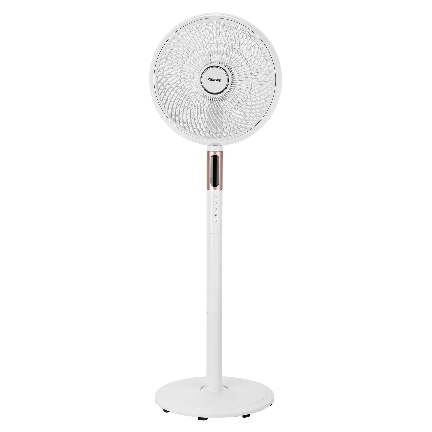 Geepas GF21205 14” Stand Fan with Remote Control | Scandi Series, 60W Motor| 3-Speed| 8H Timer| 5-Blade Air Circulation| Wide Oscillation| Korean Style| 2 Years Warranty