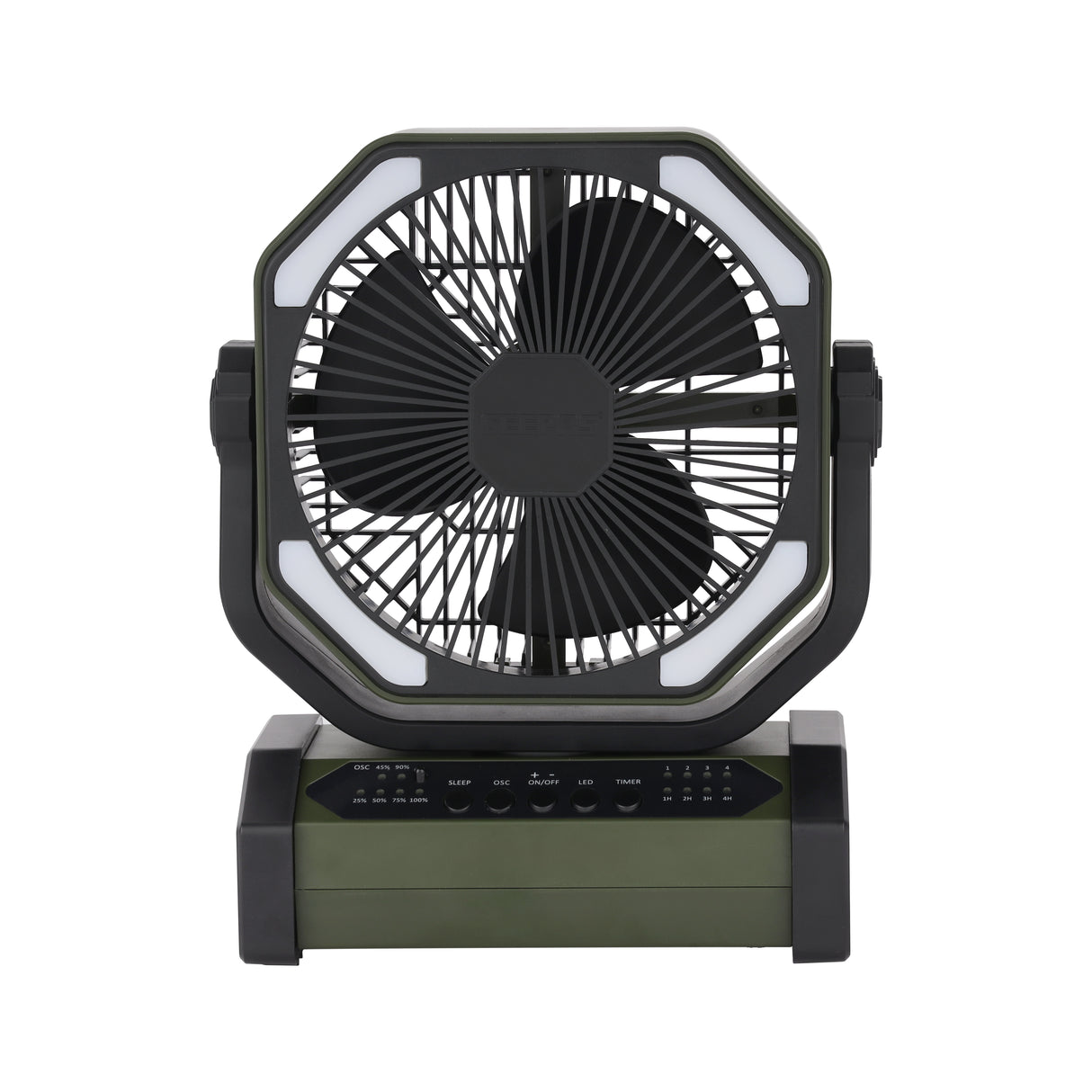 Geepas 8" Rechargeable Fan with LED Light GF21220 |10000mAh Battery, Up to 30H Working Time, Powerful Cooling, Oscillation Function, Remote Control, 2Year Warranty, Black