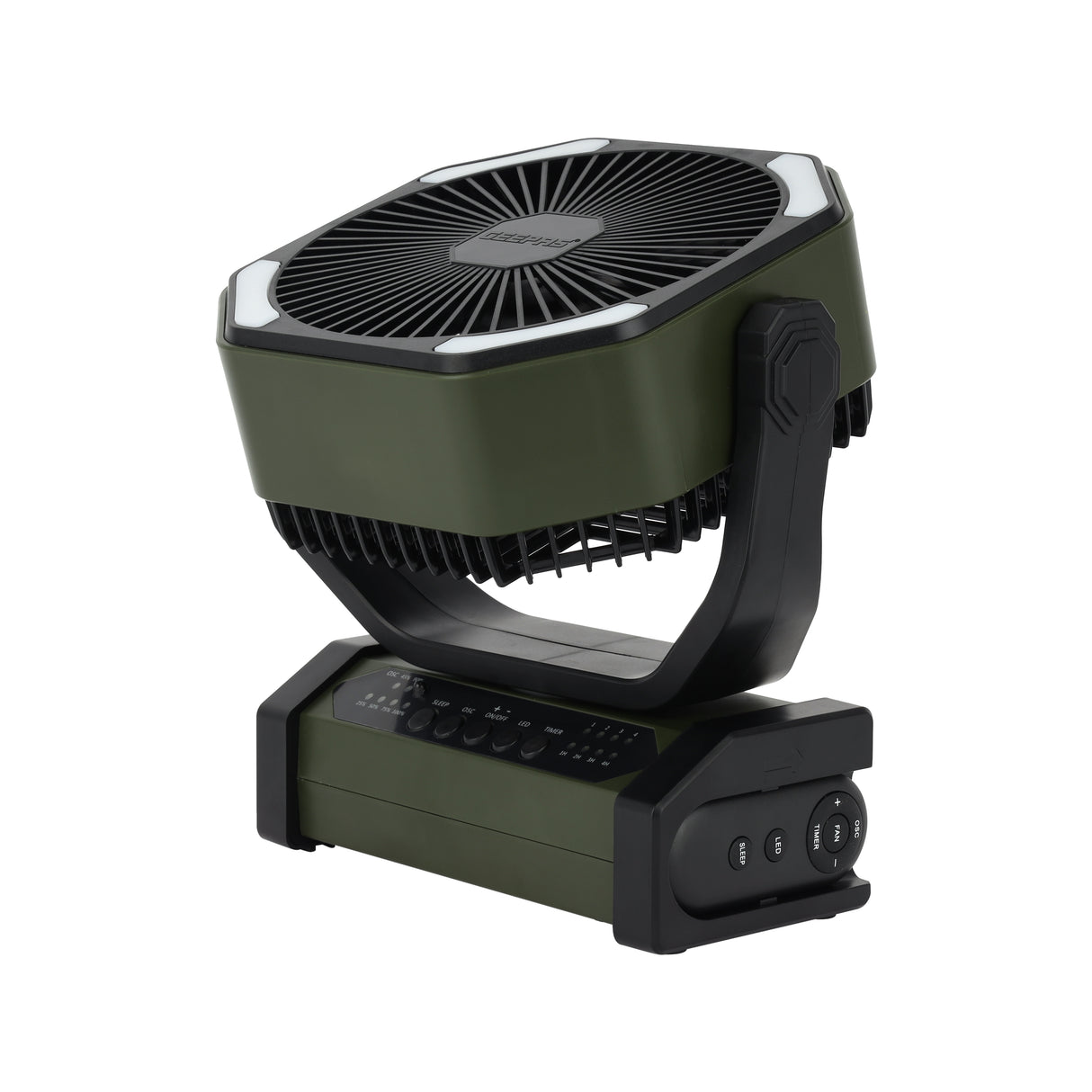 Geepas 8" Rechargeable Fan with LED Light GF21220 |10000mAh Battery, Up to 30H Working Time, Powerful Cooling, Oscillation Function, Remote Control, 2Year Warranty, Black