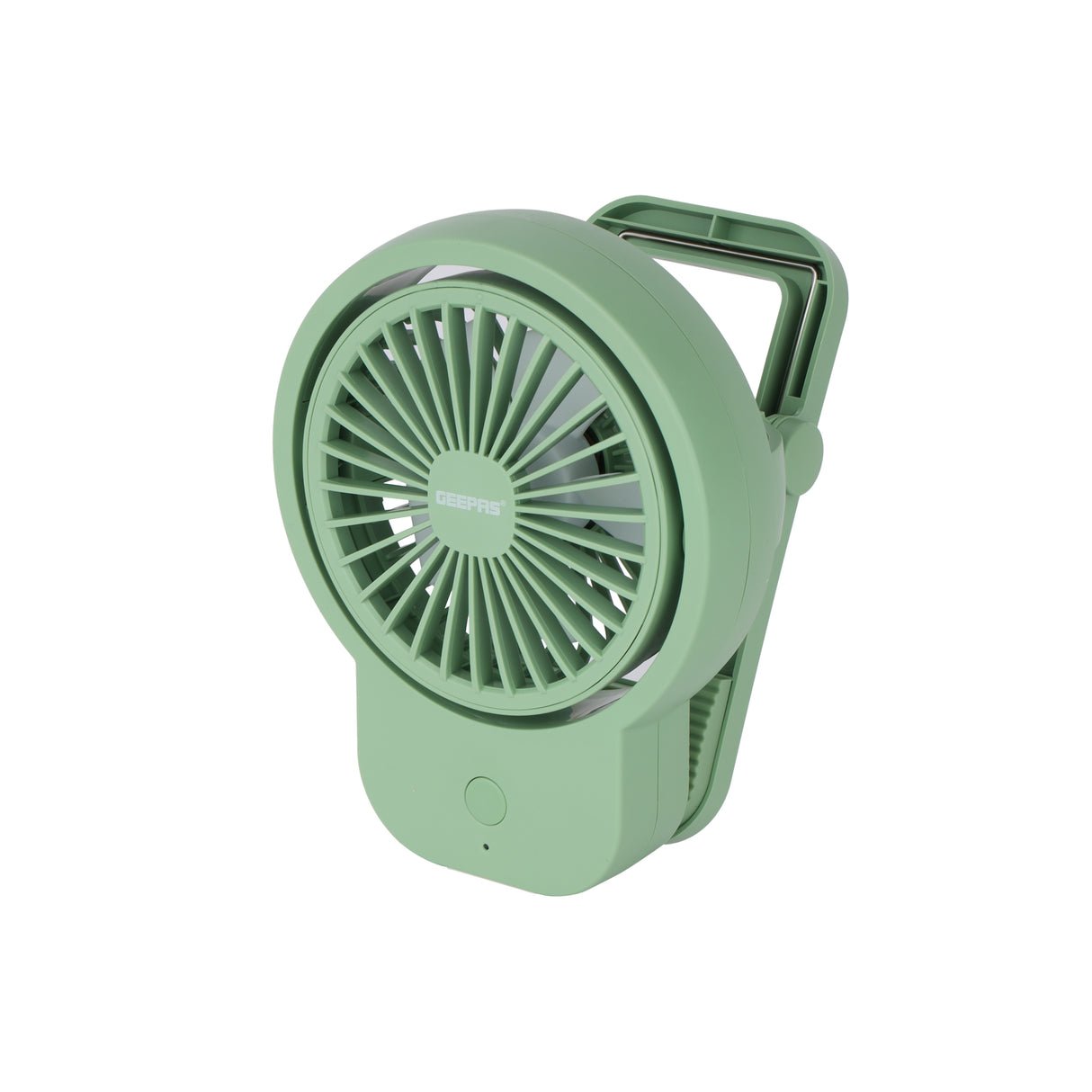 Geepas Mini Rechargeable Clip Fan- GF21221/ High Performance Fans with 3-Speed Controls, 8 Hours Runtime/ Type-C Charging, with Status Indicator/ 2 Years Warranty, Green