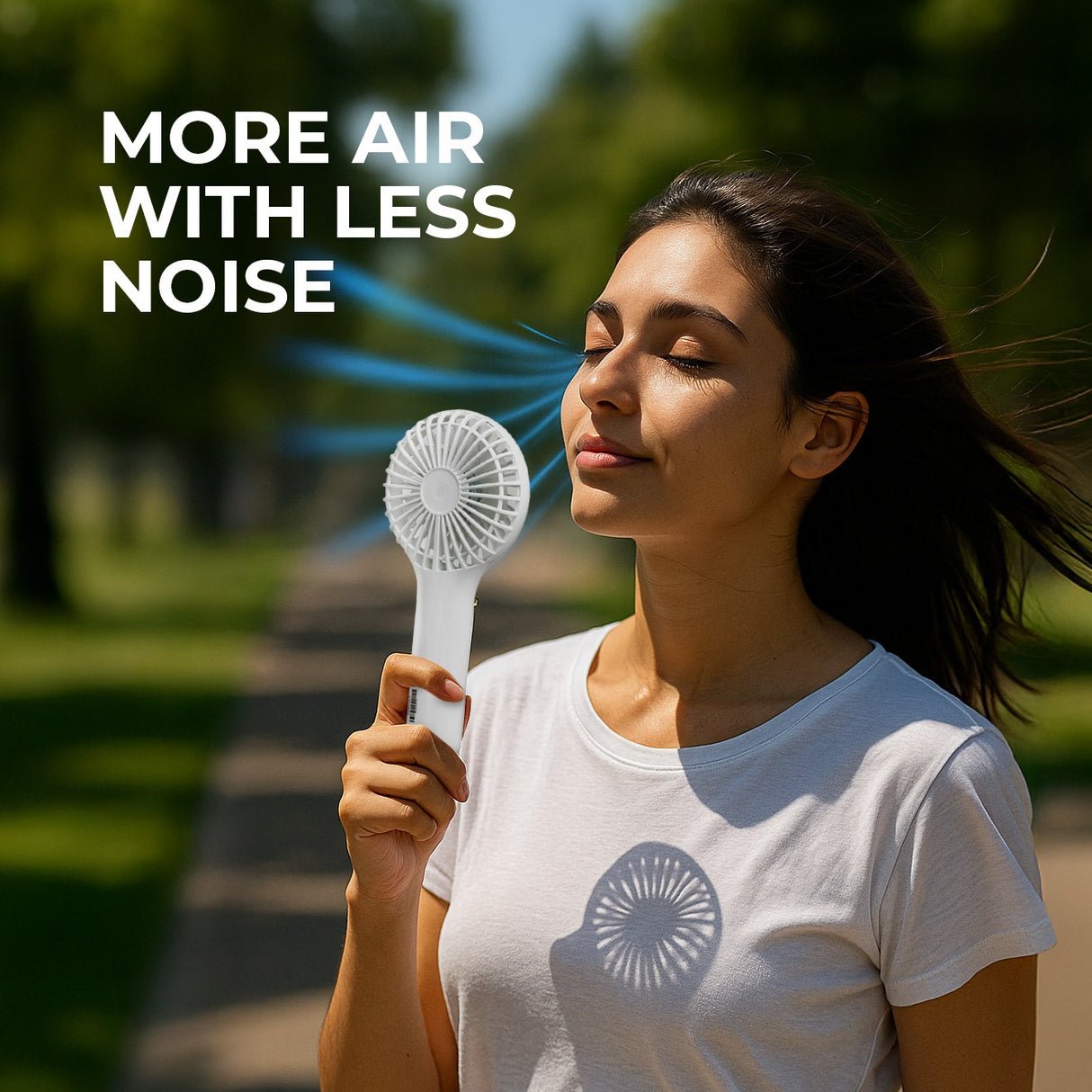 Geepas Mini Portable Handheld Fan GF21223 | 3 Speed Control, One-Button Operation, Up to 4H Runtime, Long-Lasting Rechargeable Battery, Portable Design for Travel & Home