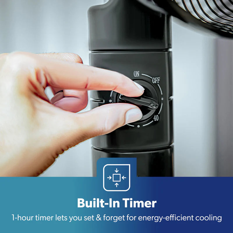 Geepas GF9488 16 Inch Stand Fan |Powerful Copper Motor for Efficient Cooling| 3Speed Settings| Adjustable Height| Oscillation Function| Quiet Operation| 2 Years Warranty