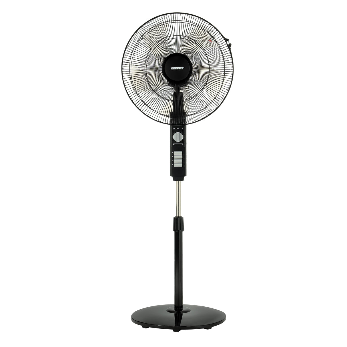 Geepas GF9605 18” Stand Fan | 3-Speed Piano Switch | 60W Powerful Motor | 5-Leaf AS Blade | Wide Oscillation | Overheat Protection | Durable Design | 2 Years Warranty