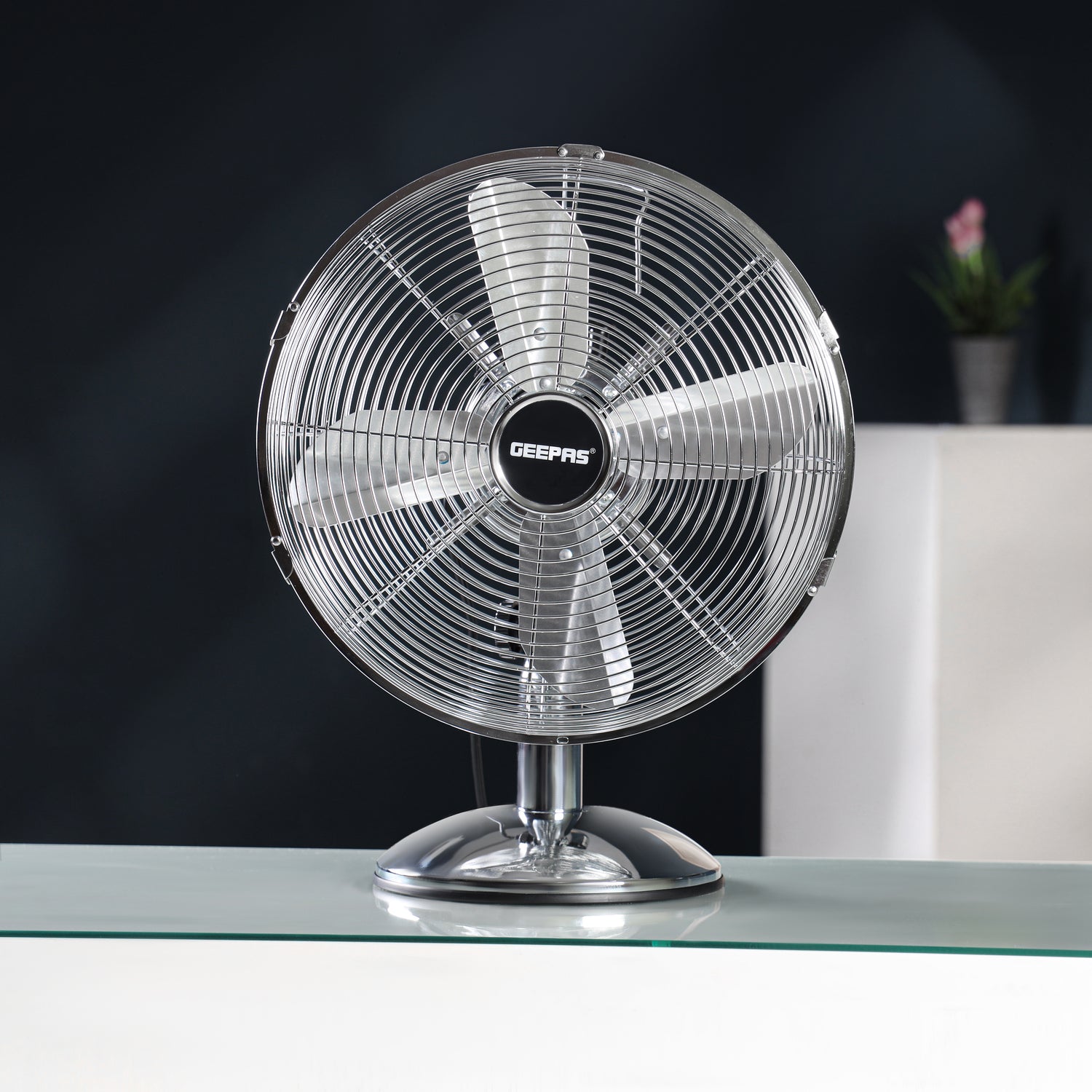 Geepas GF9610 12” Metal Table Fan | 3-Speed Powerful Cooling with High-Performance Motor | Durable Metal Body | Adjustable Tilt | Wide Oscillation | 2 Years Warranty