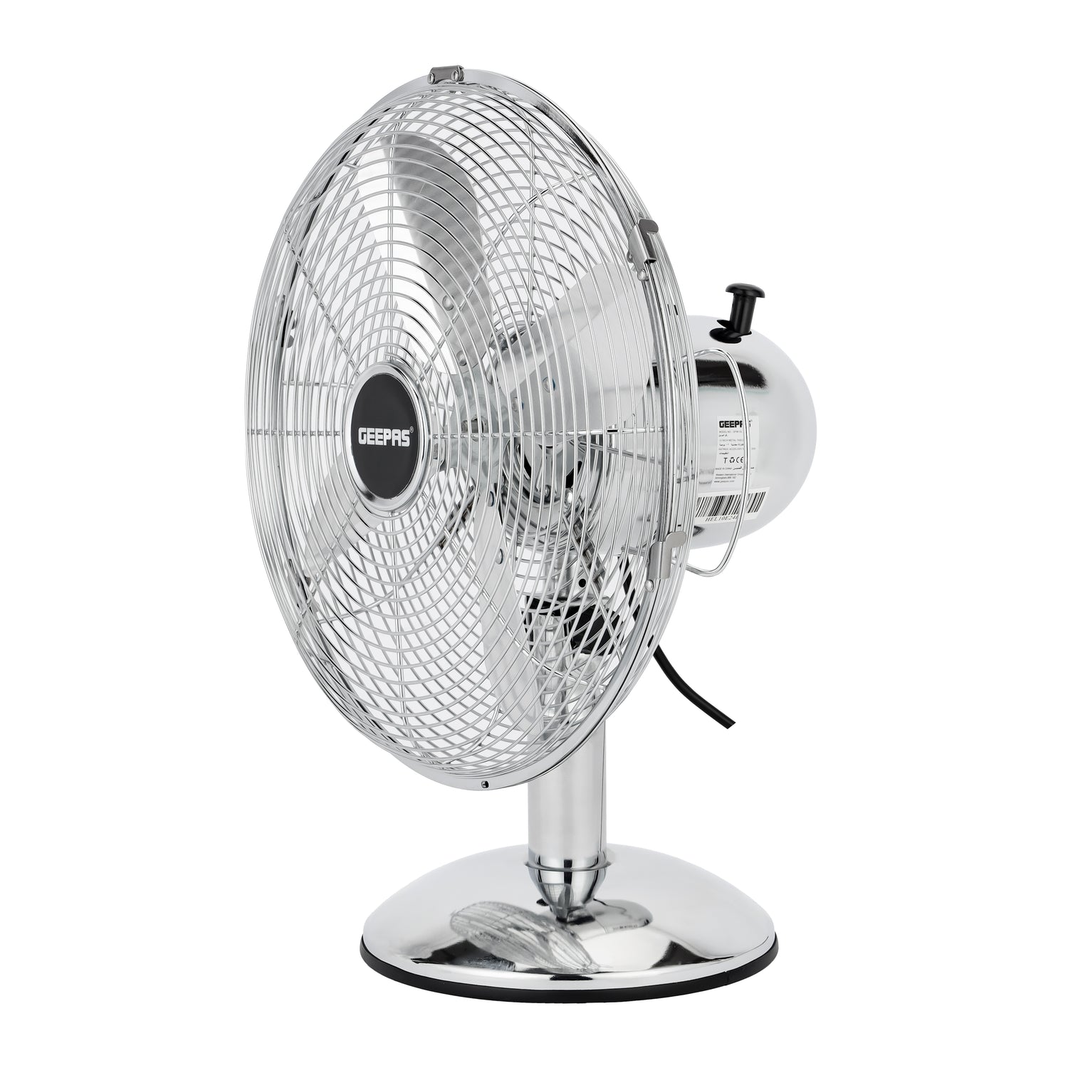 Geepas GF9610 12” Metal Table Fan | 3-Speed Powerful Cooling with High-Performance Motor | Durable Metal Body | Adjustable Tilt | Wide Oscillation | 2 Years Warranty