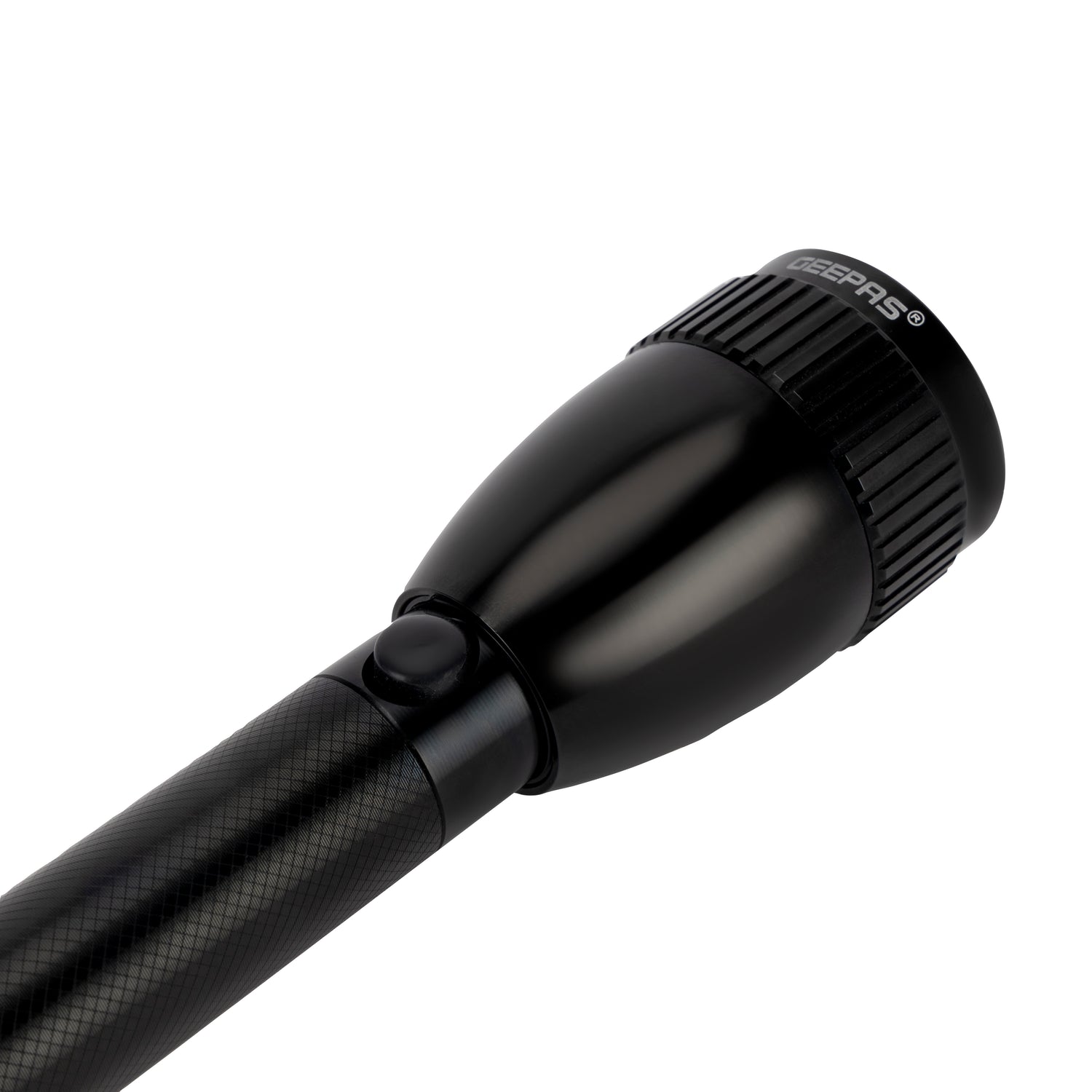 Geepas Rechargeable LED Flashlight - Hyper Bright Cool White Micro Chip LED 2000 Meters Range, Portable Torch | Charge 500 Times, High Durable Battery, Highly Durable Waterproof Body