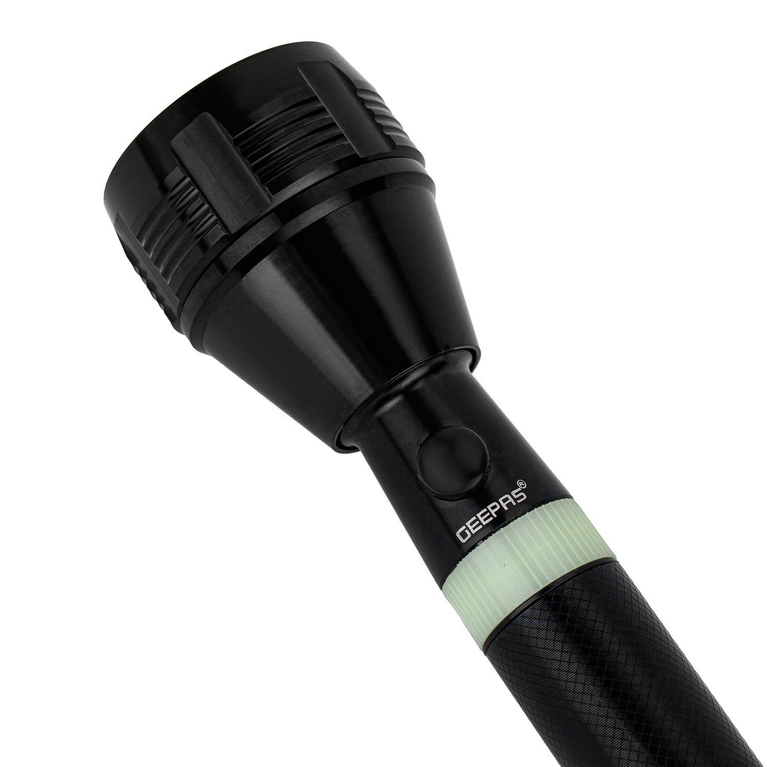 Geepas Rechargeable LED Flashlight, 3 In 1 Family Pack 253MM - Hyper Bright White 2000 Meters Range Portable Torch High Beam LED Flashlight| Water Proof Pocket Flashlight with Charger, battery