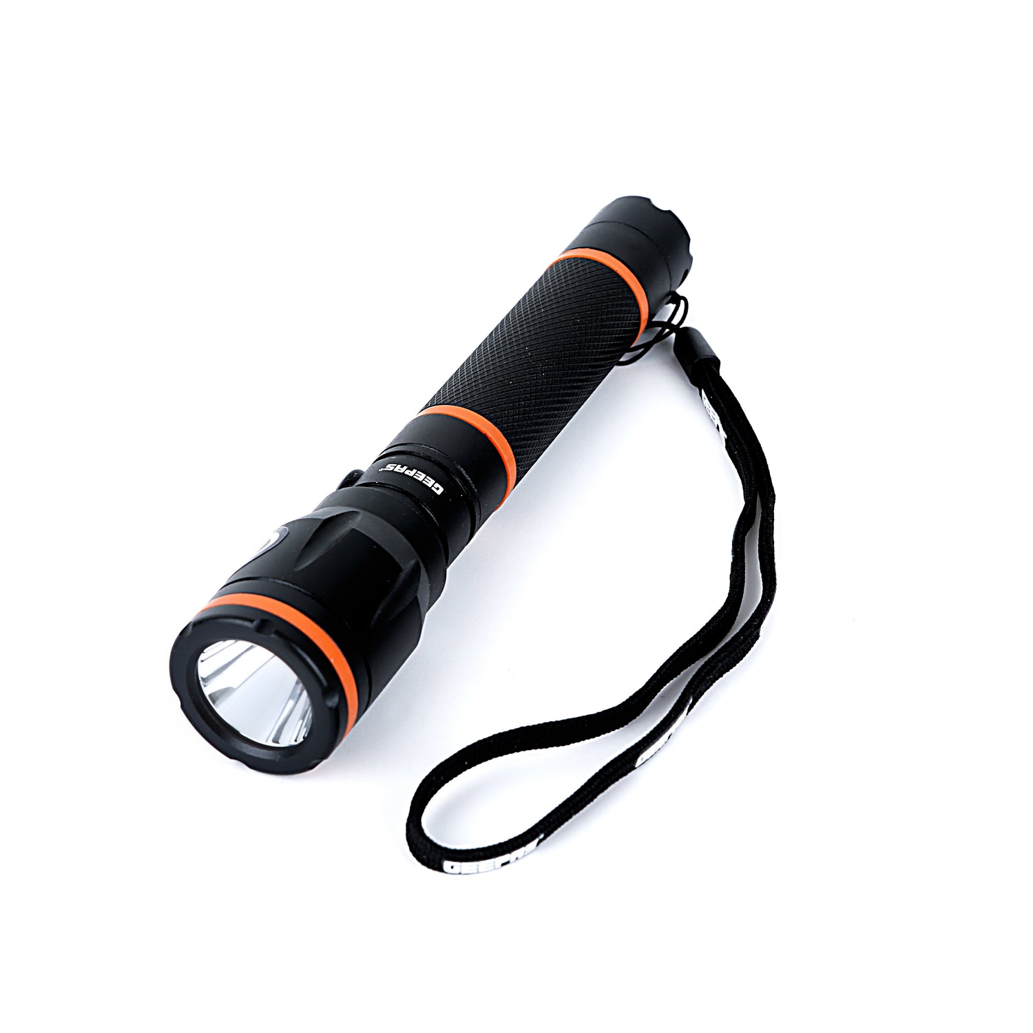 Geepas Rechargeable LED Flashlight- GFL4659N/ Waterproof, Perfect for Indoor and Outdoor Use, Aircraft-Grade Aluminum Housing/ 1.5 Hours Continuous Working