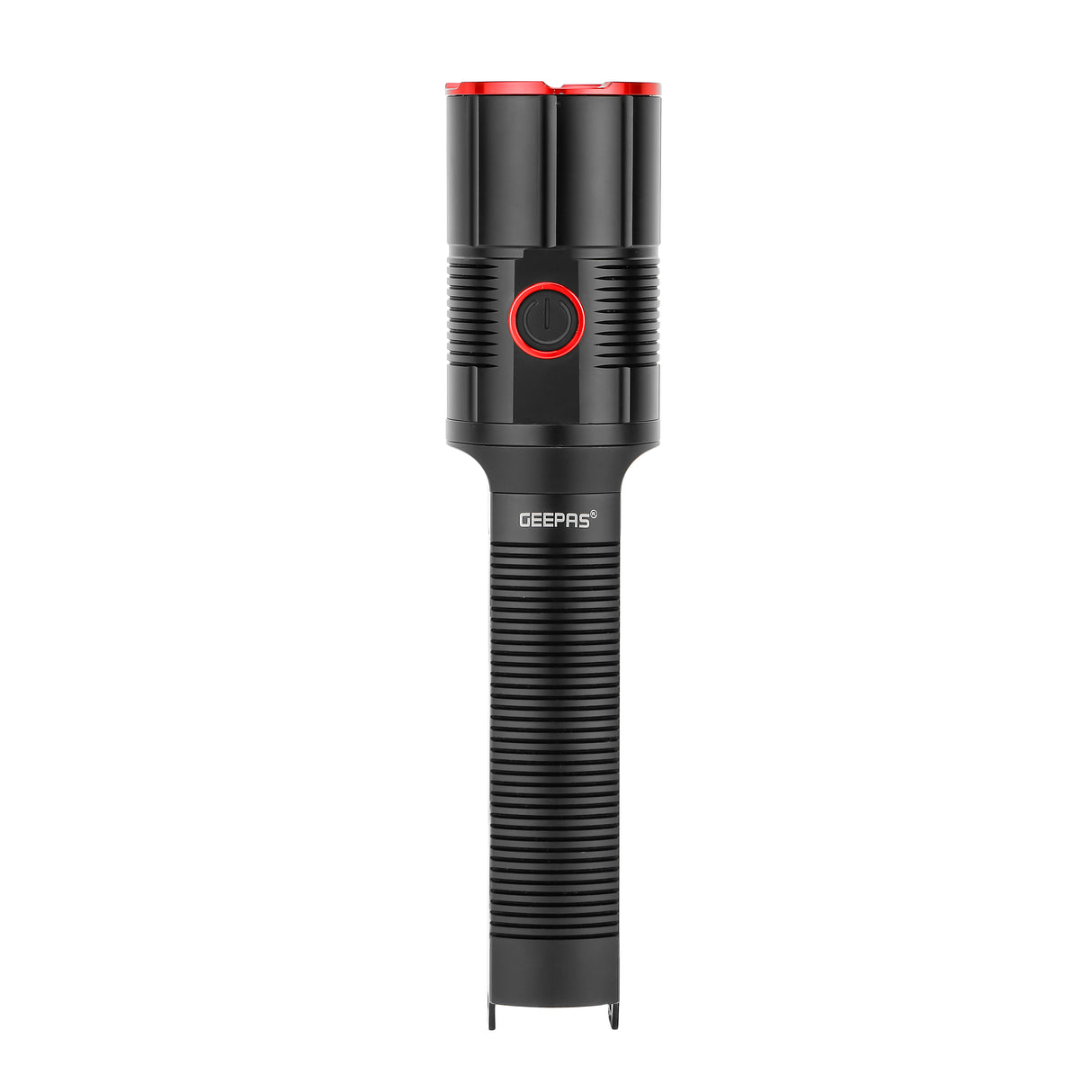 Geepas LED Flashlight with Power Bank Function- GFL51066/ 60W, 5000-6500K, 5000 LM, Perfect for Indoor and Outdoor Use, 20 Hours Continuous Working/ Black