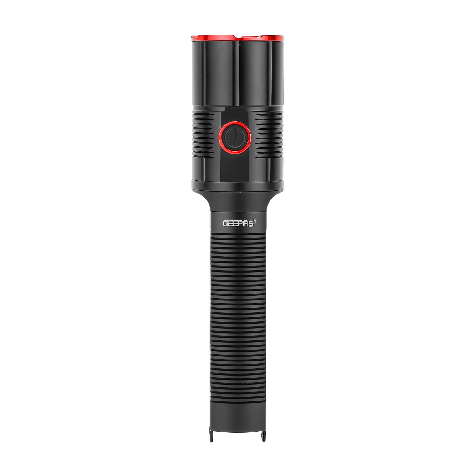 Geepas LED Flashlight with Power Bank Function- GFL51066/ 60W, 5000-6500K, 5000 LM, Perfect for Indoor and Outdoor Use, 20 Hours Continuous Working/ Black