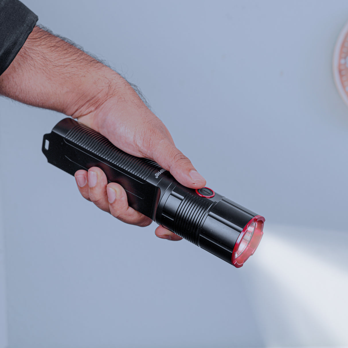 Geepas LED Flashlight with Power Bank Function- GFL51066/ 60W, 5000-6500K, 5000 LM, Perfect for Indoor and Outdoor Use, 20 Hours Continuous Working/ Black